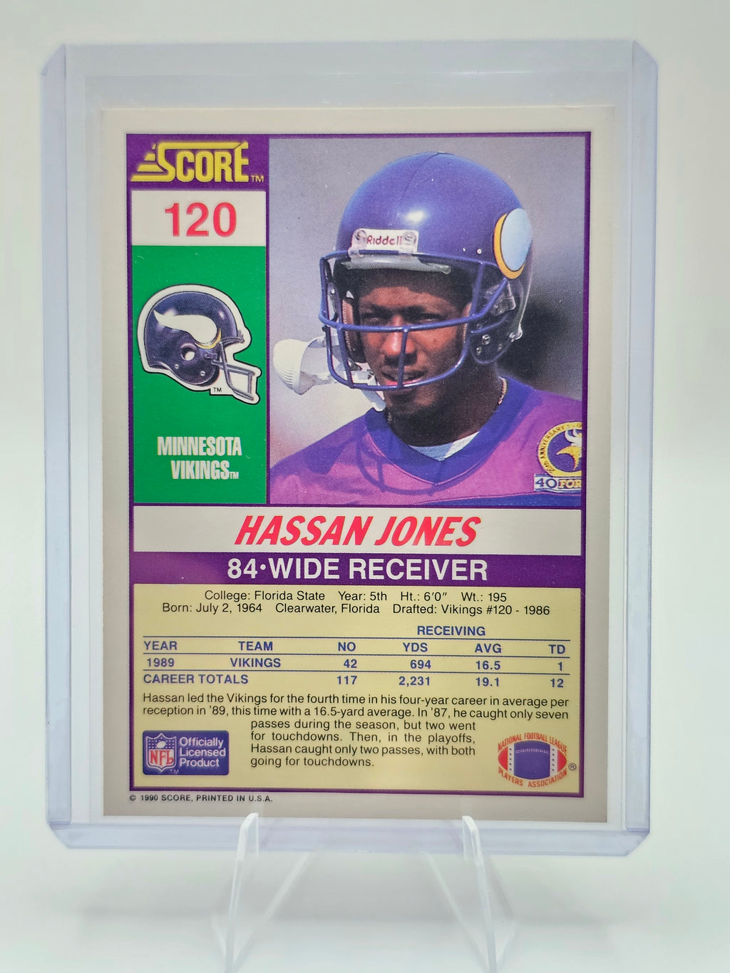 1990 Score #120 Hassan Jones