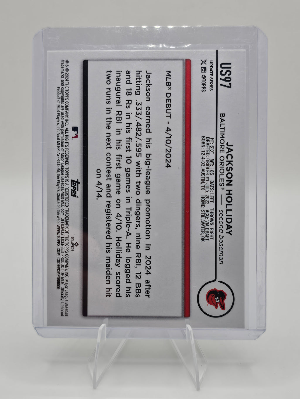 2024 Topps #US97 Jackson Holliday