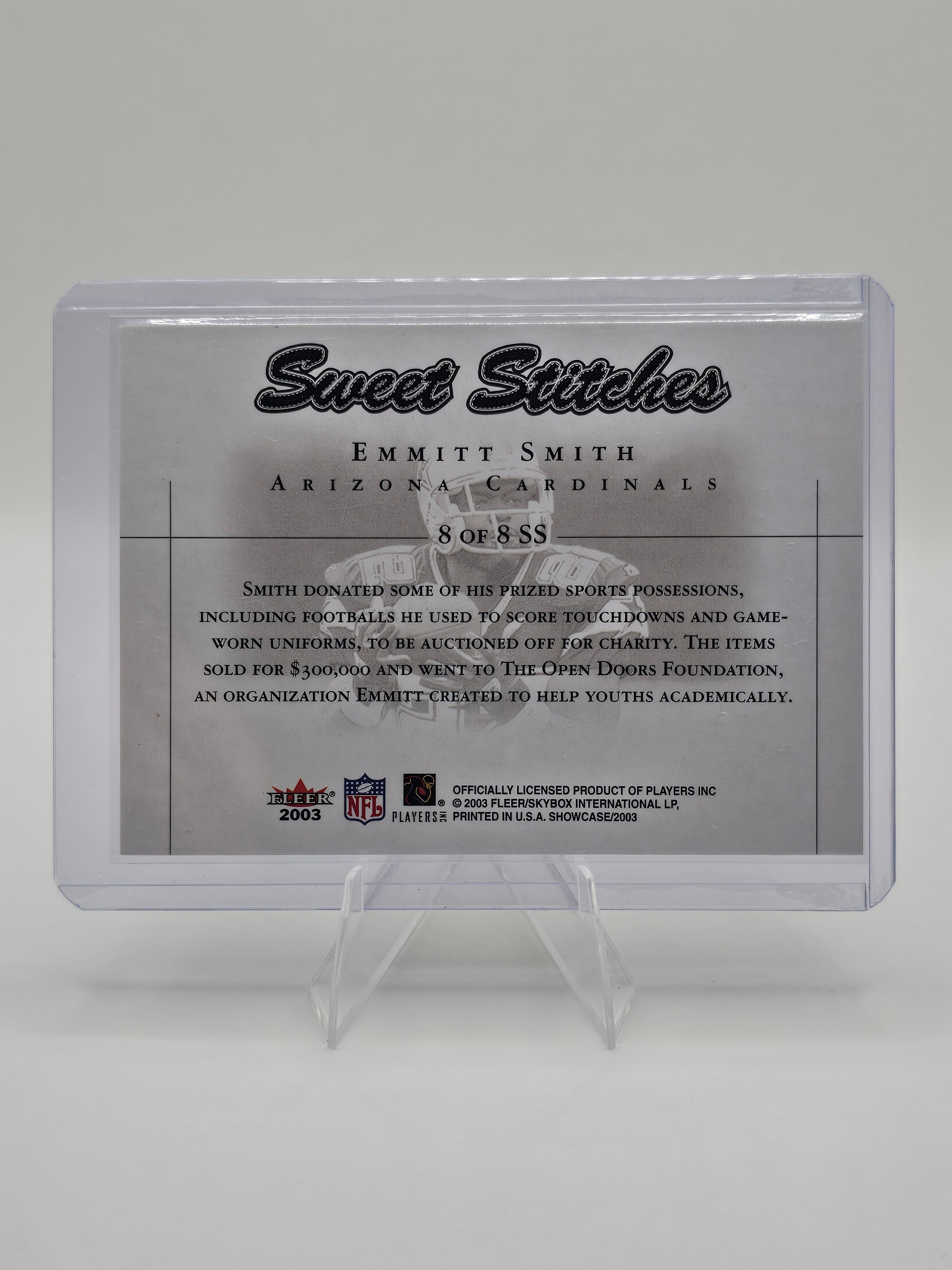 2003 Fleer Showcase #8 SS Emmitt Smith Sweet Stitches