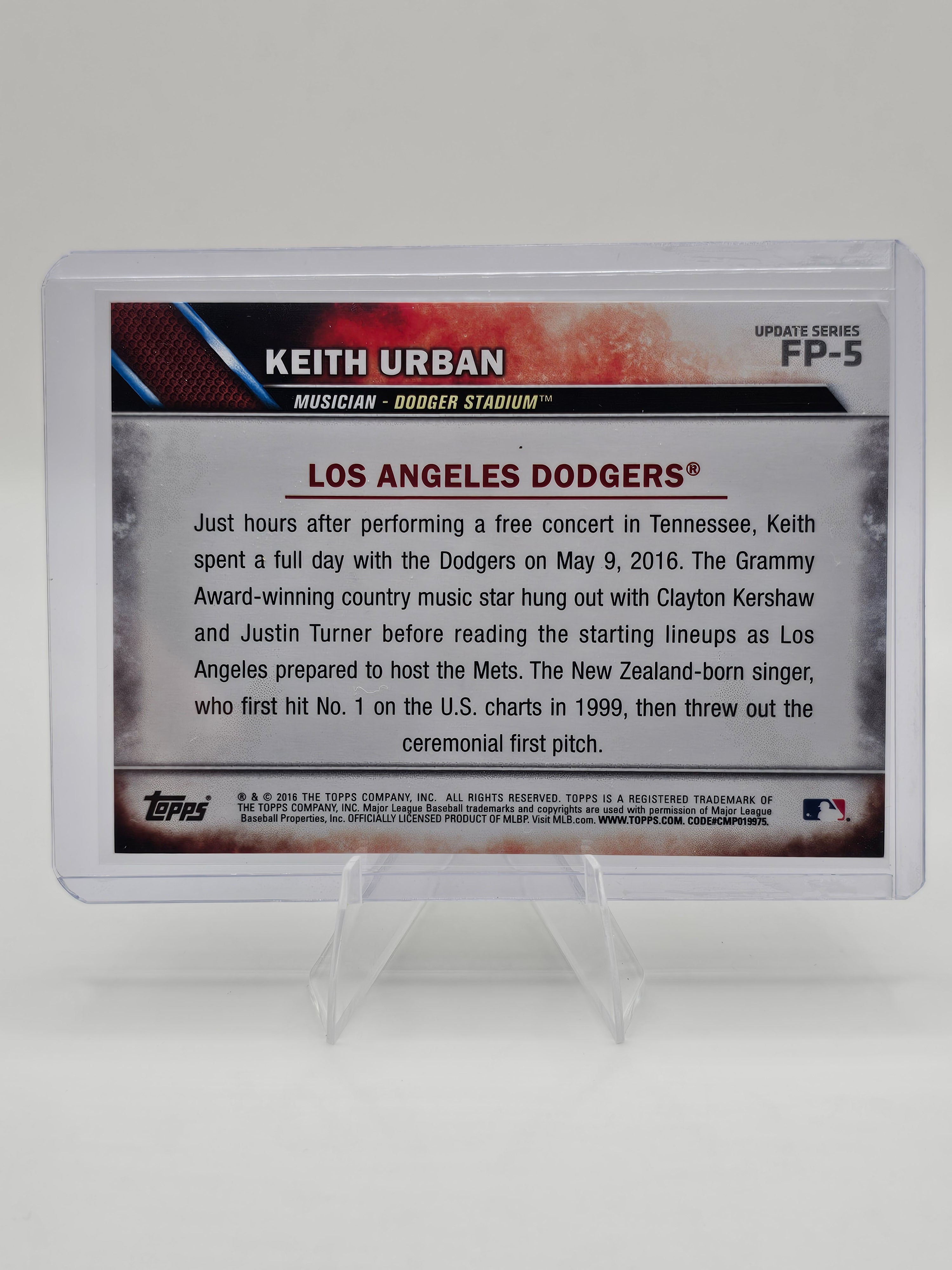 2016 Topps Update #FP-5 Keith Urban First Pitch