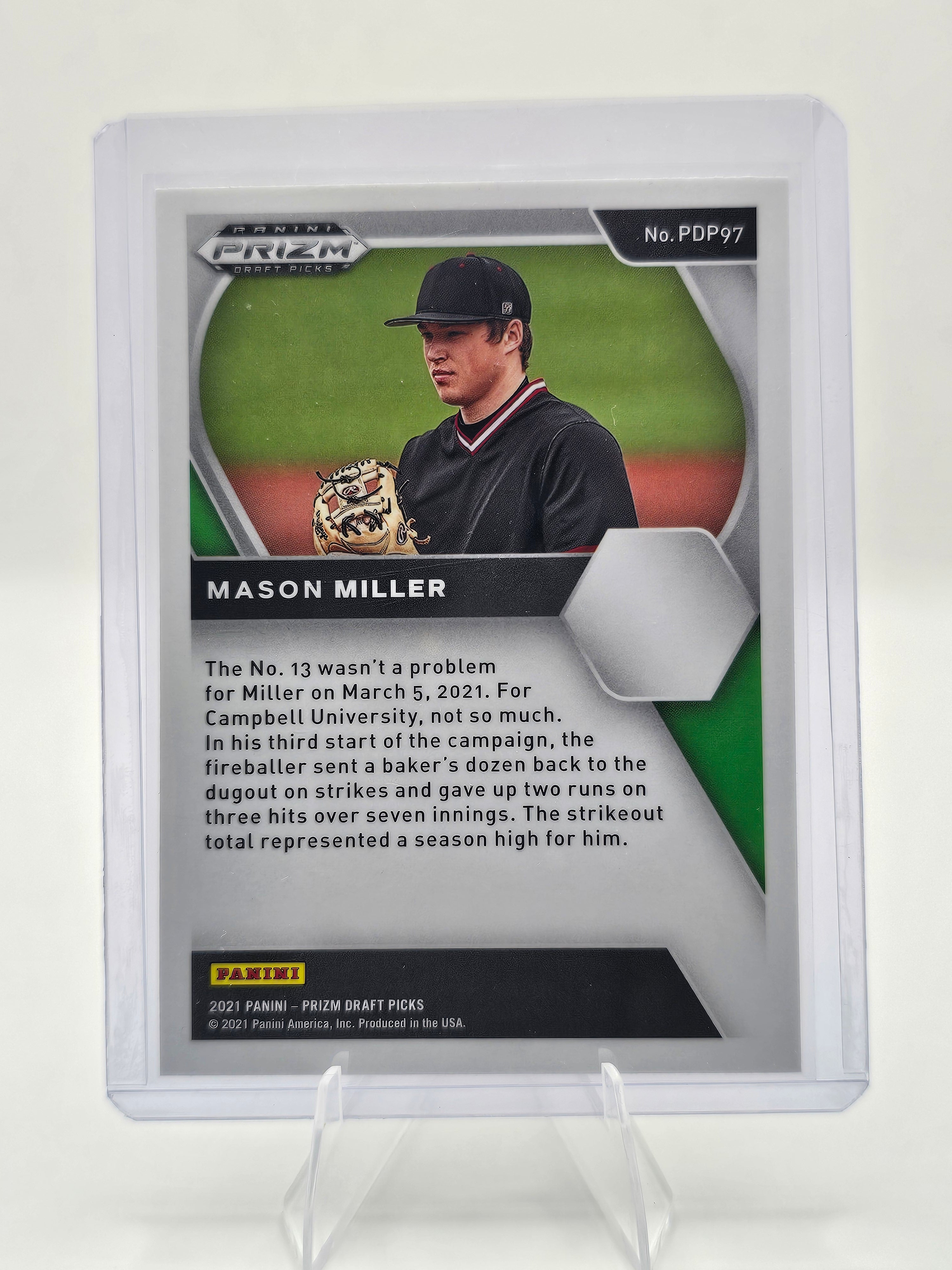 2021 Panini Prizm Draft Picks #PDP97 Mason Miller