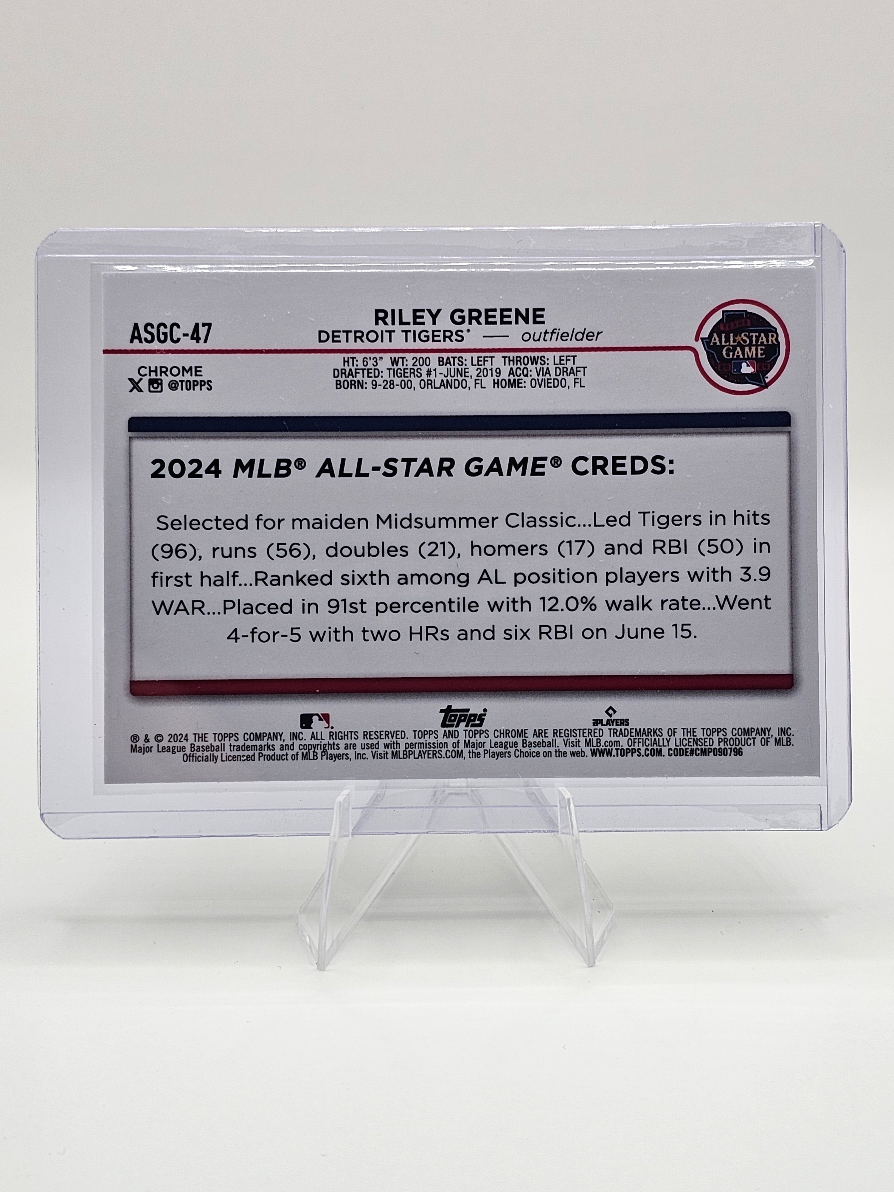 2024 Topps Update #ASGC-47 Riley Greene 2024 All-Star Game
