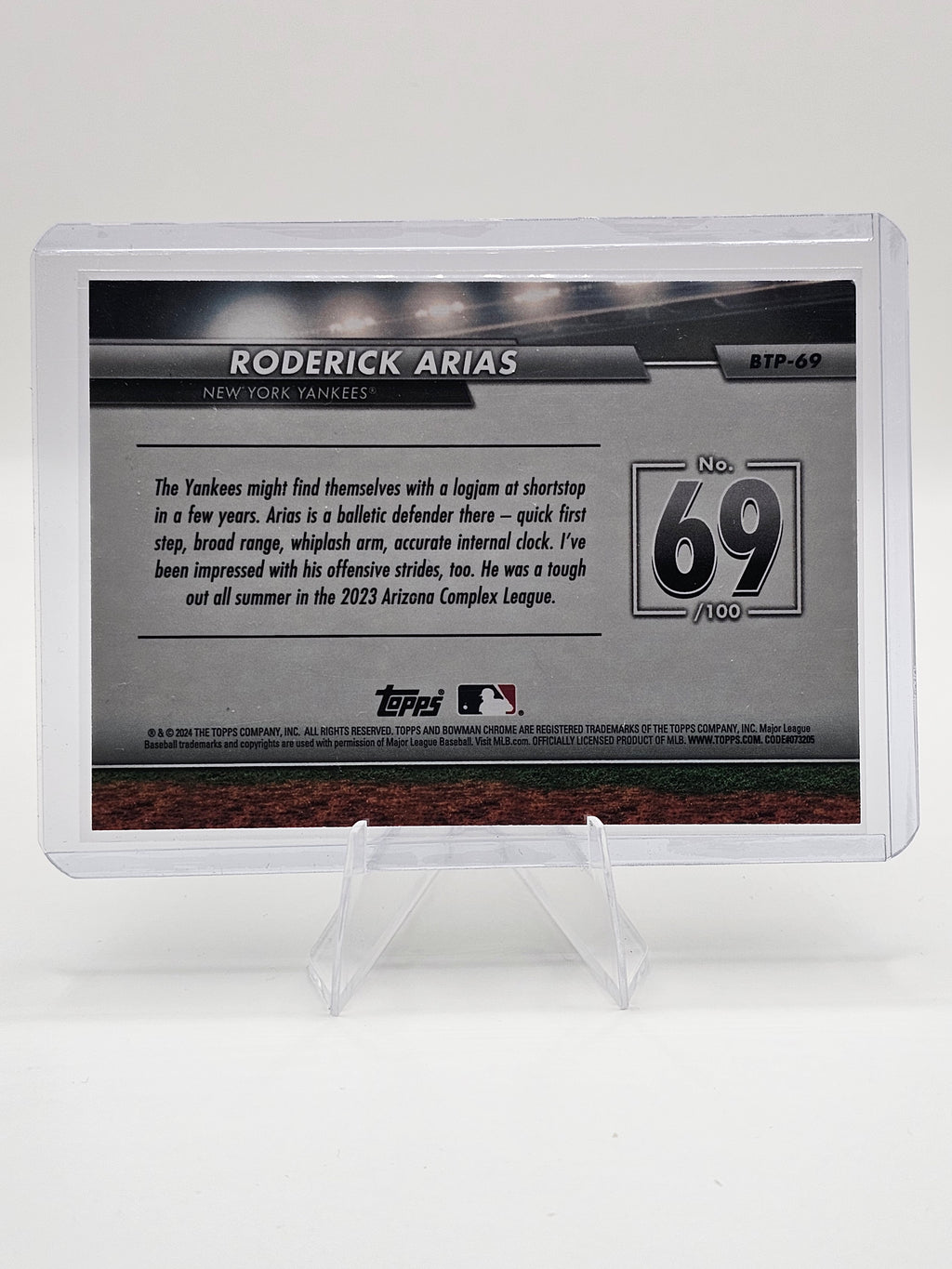 2024 Bowman #BTP-69 Roderick Arias Bowman Scouts' Top 100