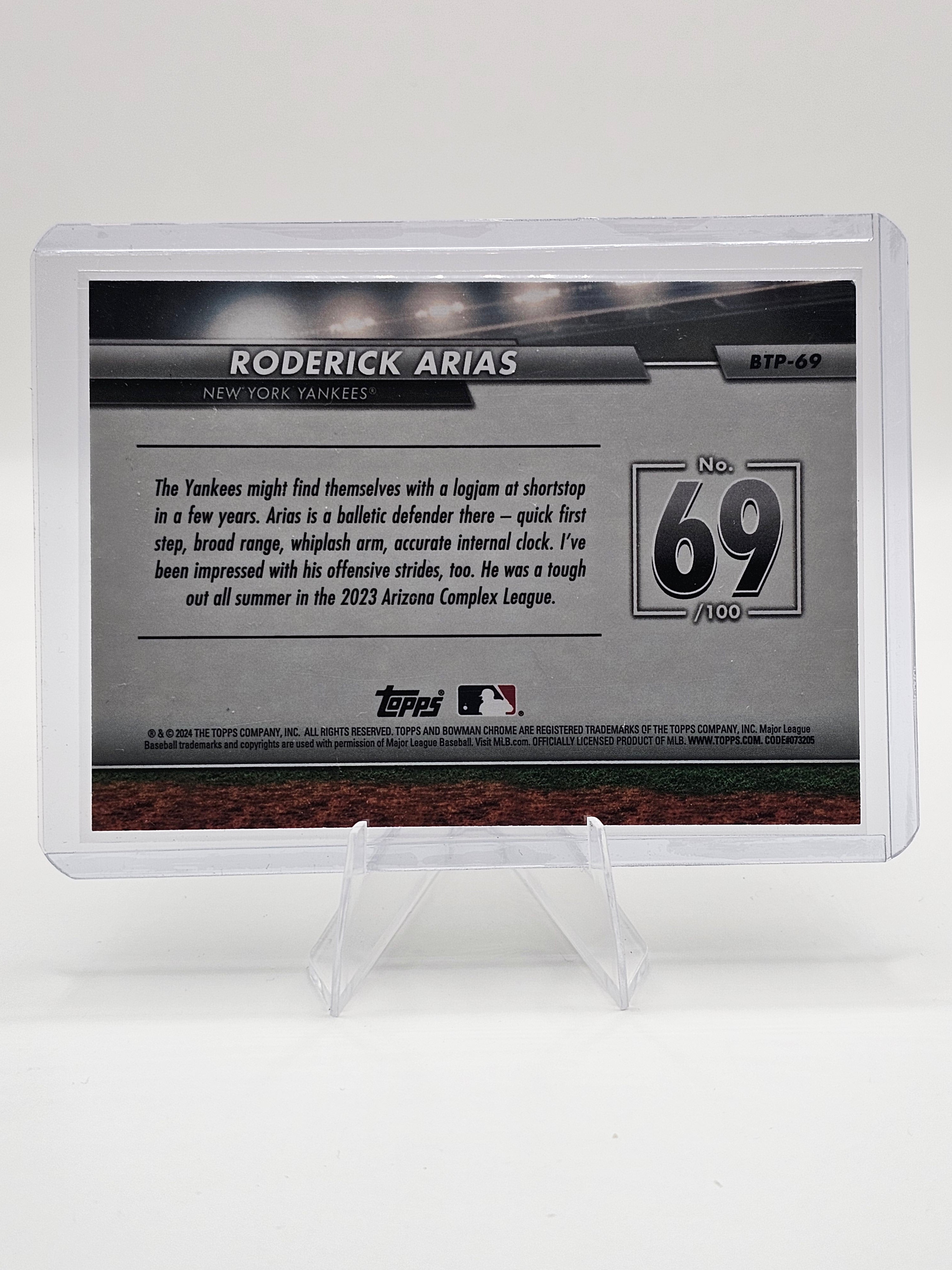2024 Bowman #BTP-69 Roderick Arias Bowman Scouts' Top 100