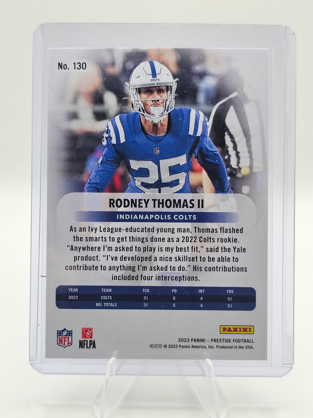 2023 Panini Prestige Xtra Points Blue #130 Rodney Thomas II #198/299
