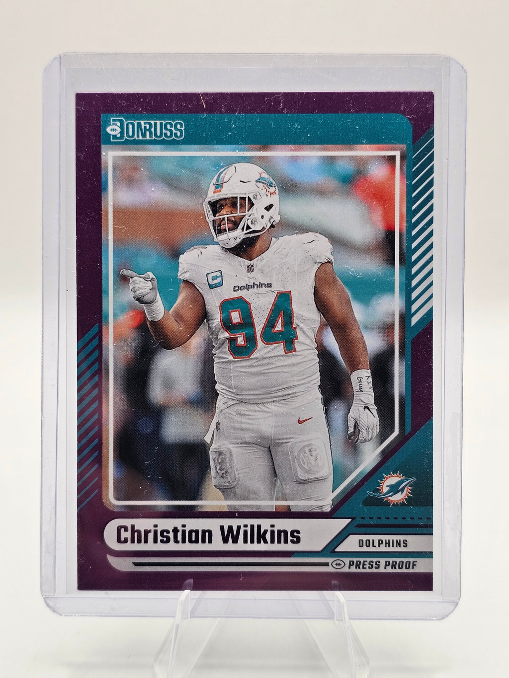 2024 Donruss #284 Christian Wilkins Press Proof Purple