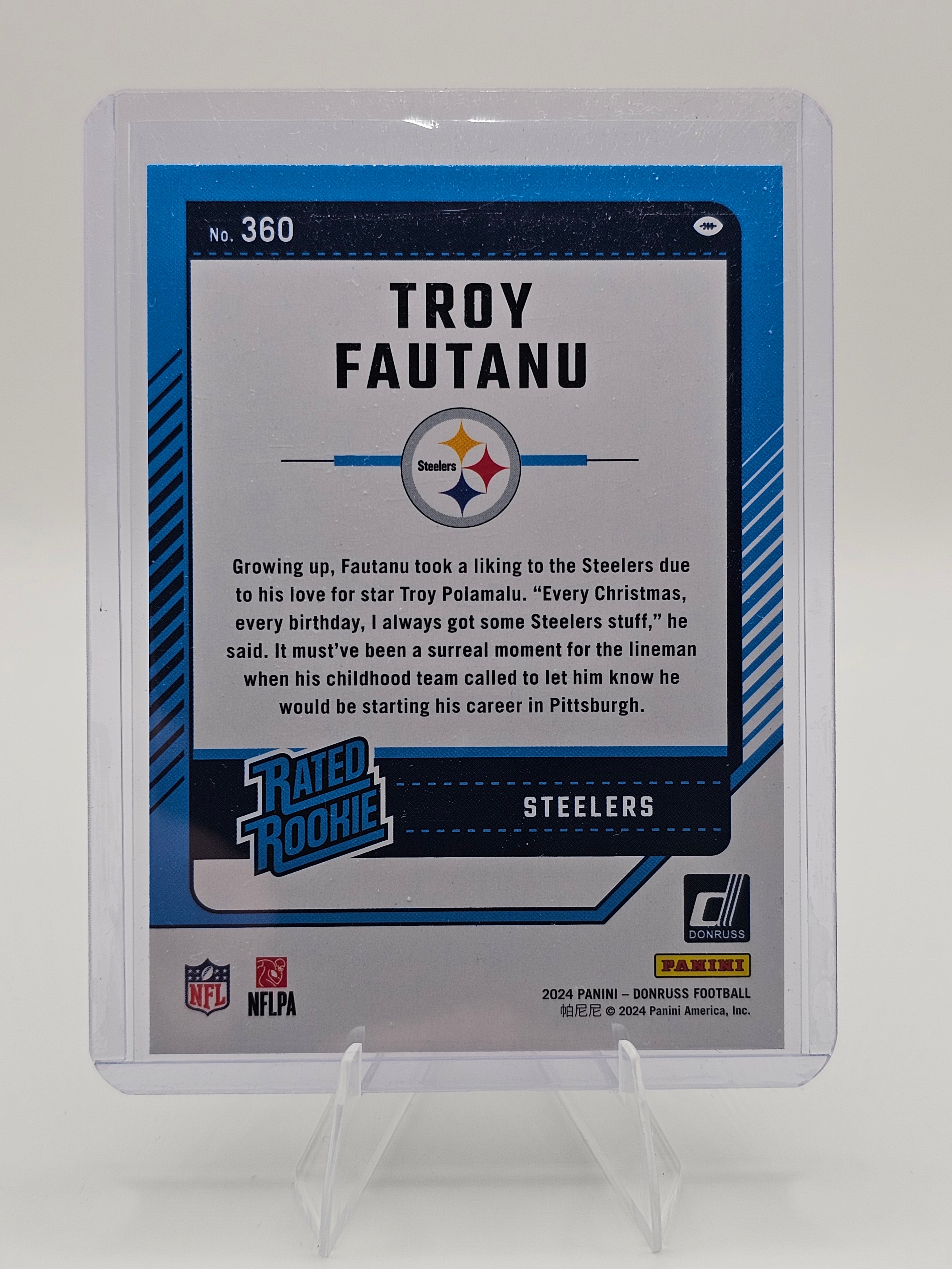 2024 Donruss #360 Troy Fautanu Rated Rookies Press Proof
