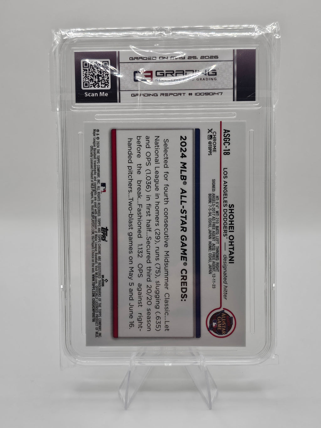 2024 Topps Chrome Update Shohei Ohtani #ASGC-18 C3 Graded 7.0