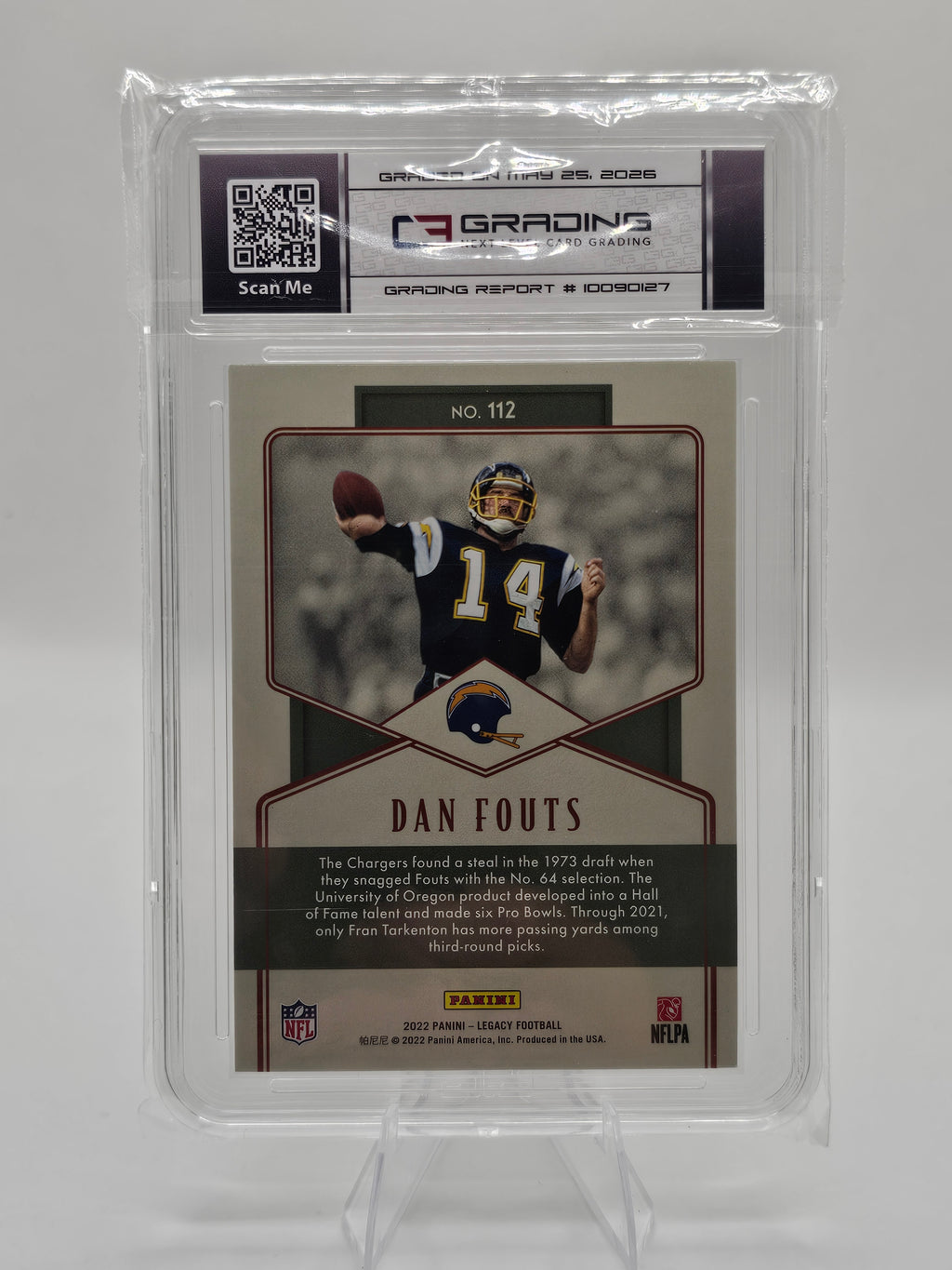 2022 Panini Legacy Legends #112 Dan Fouts Red /299 C3 Graded 7.0