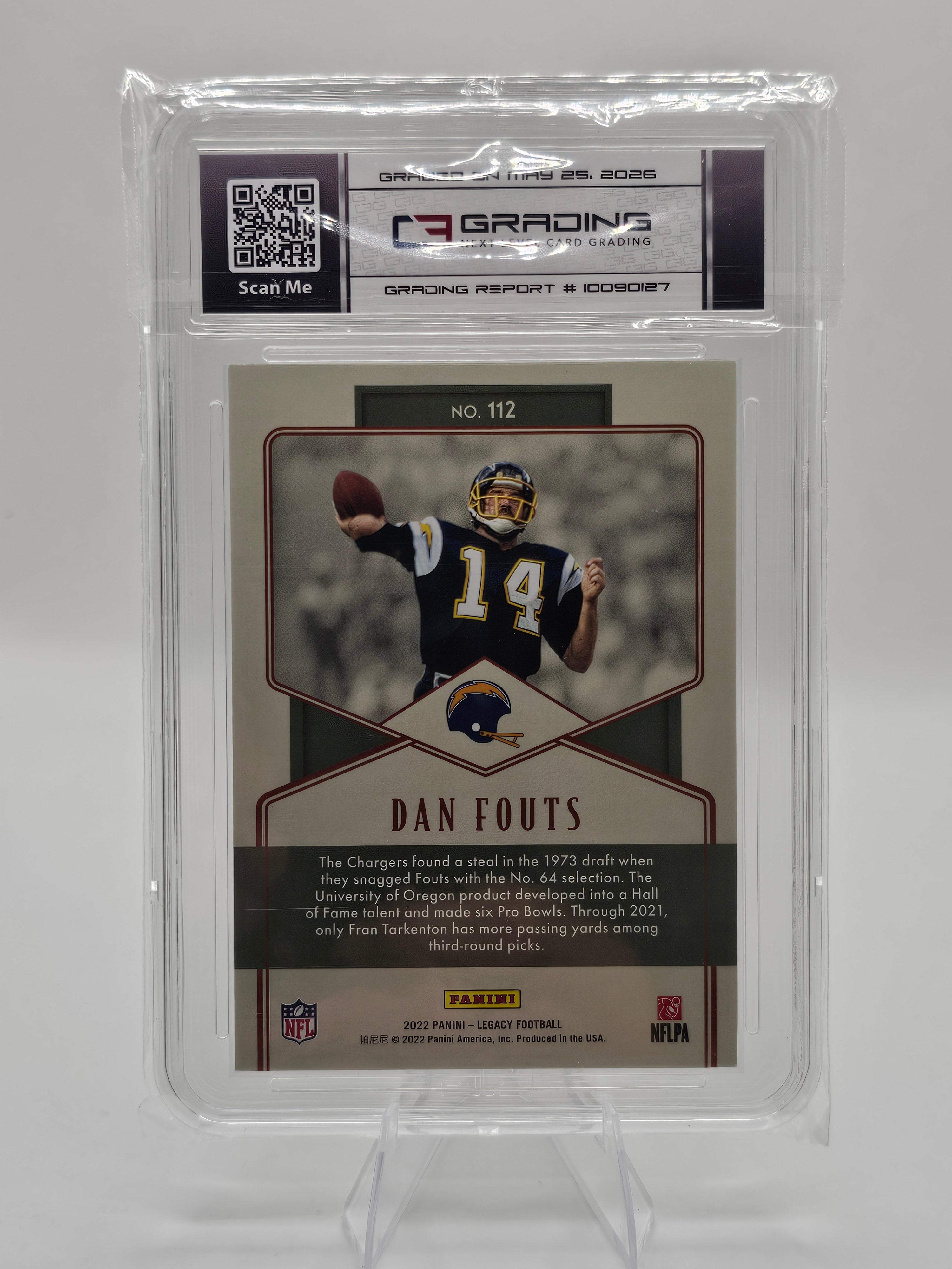 2022 Panini Legacy Legends #112 Dan Fouts Red /299 C3 Graded 7.0