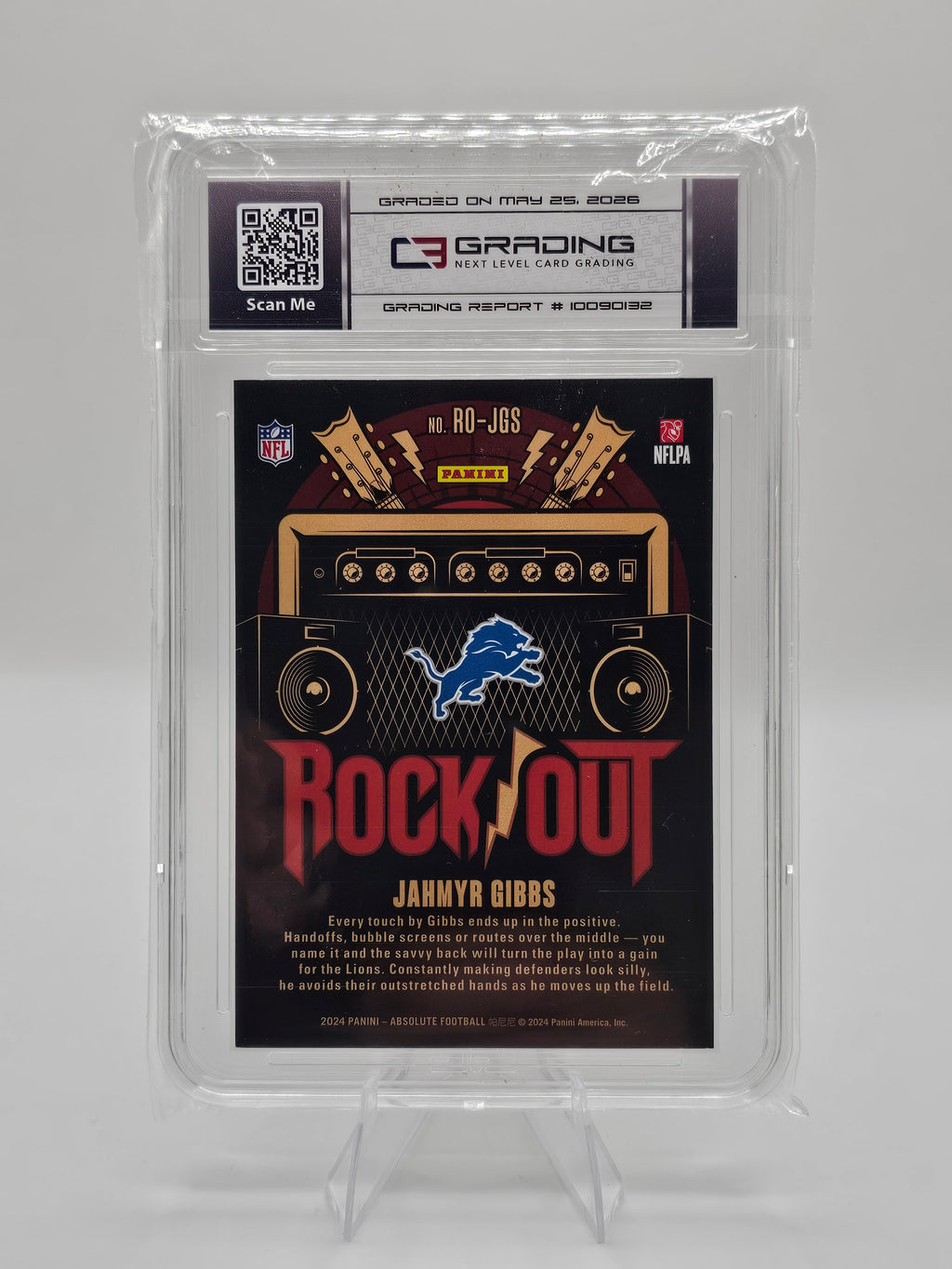 2024 Panini Absolute Rock Out #RO-JGS Jahmyr Gibbs C3 Graded 7.0