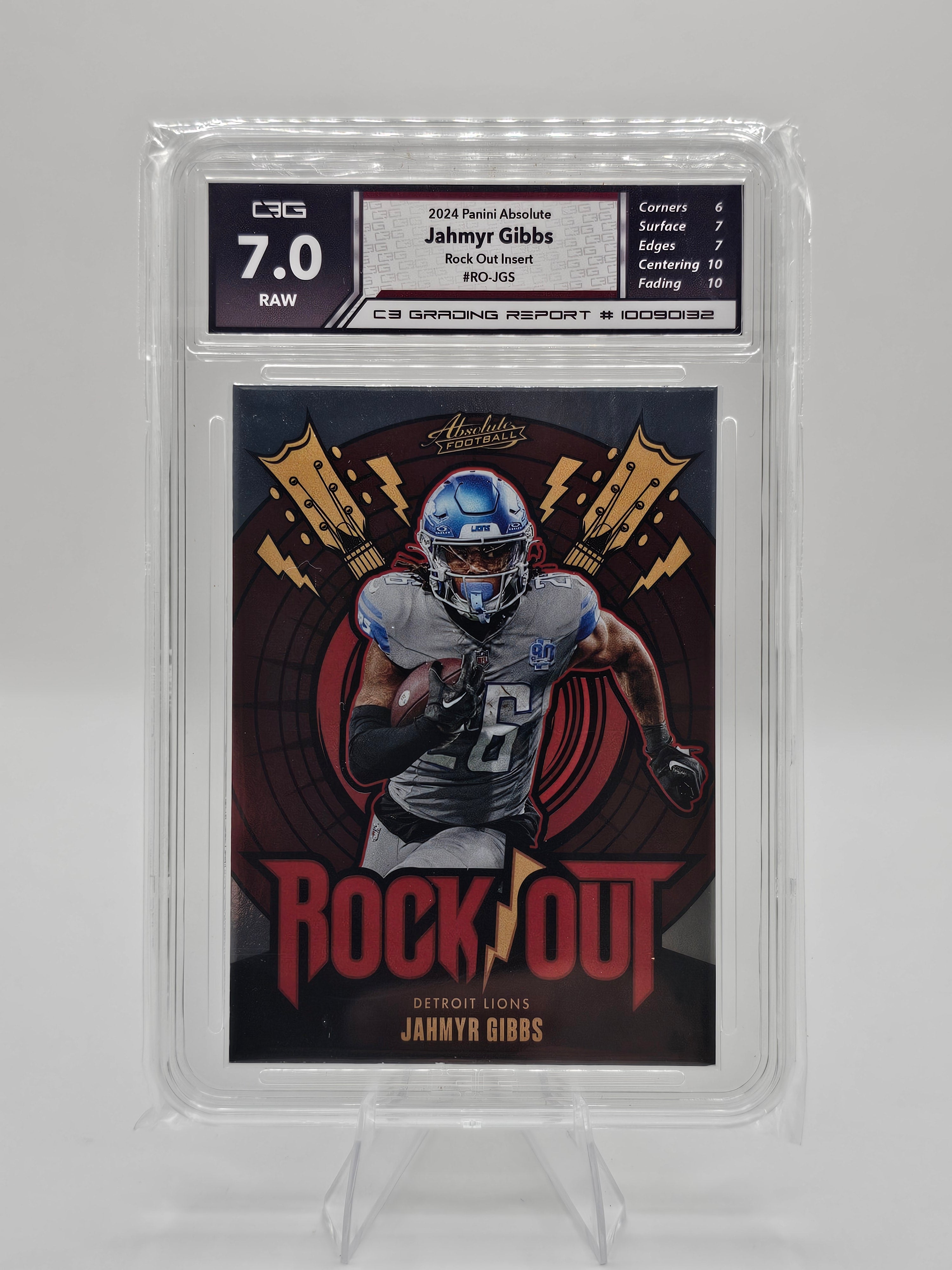 2024 Panini Absolute Rock Out #RO-JGS Jahmyr Gibbs C3 Graded 7.0