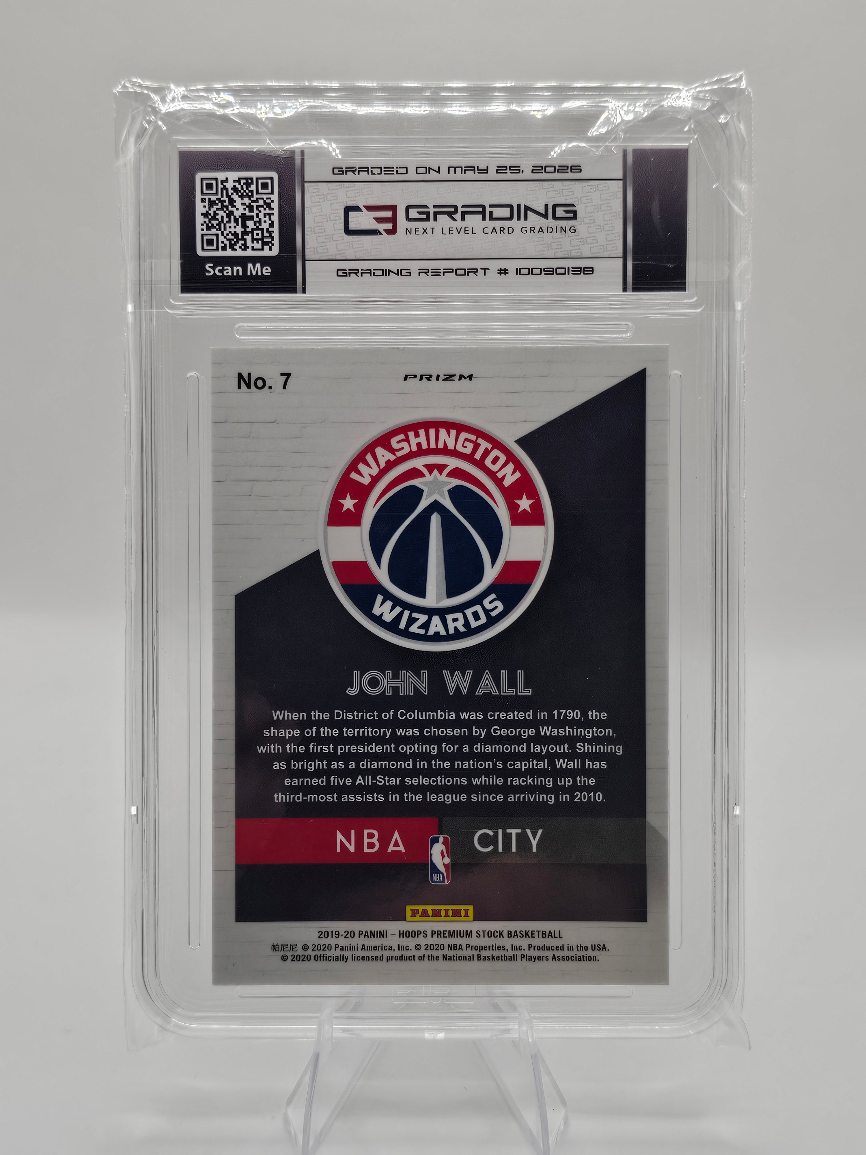 2019–20 Panini NBA Hoops Premium Stock NBA City #7 John Wall Blue Holo Prizm