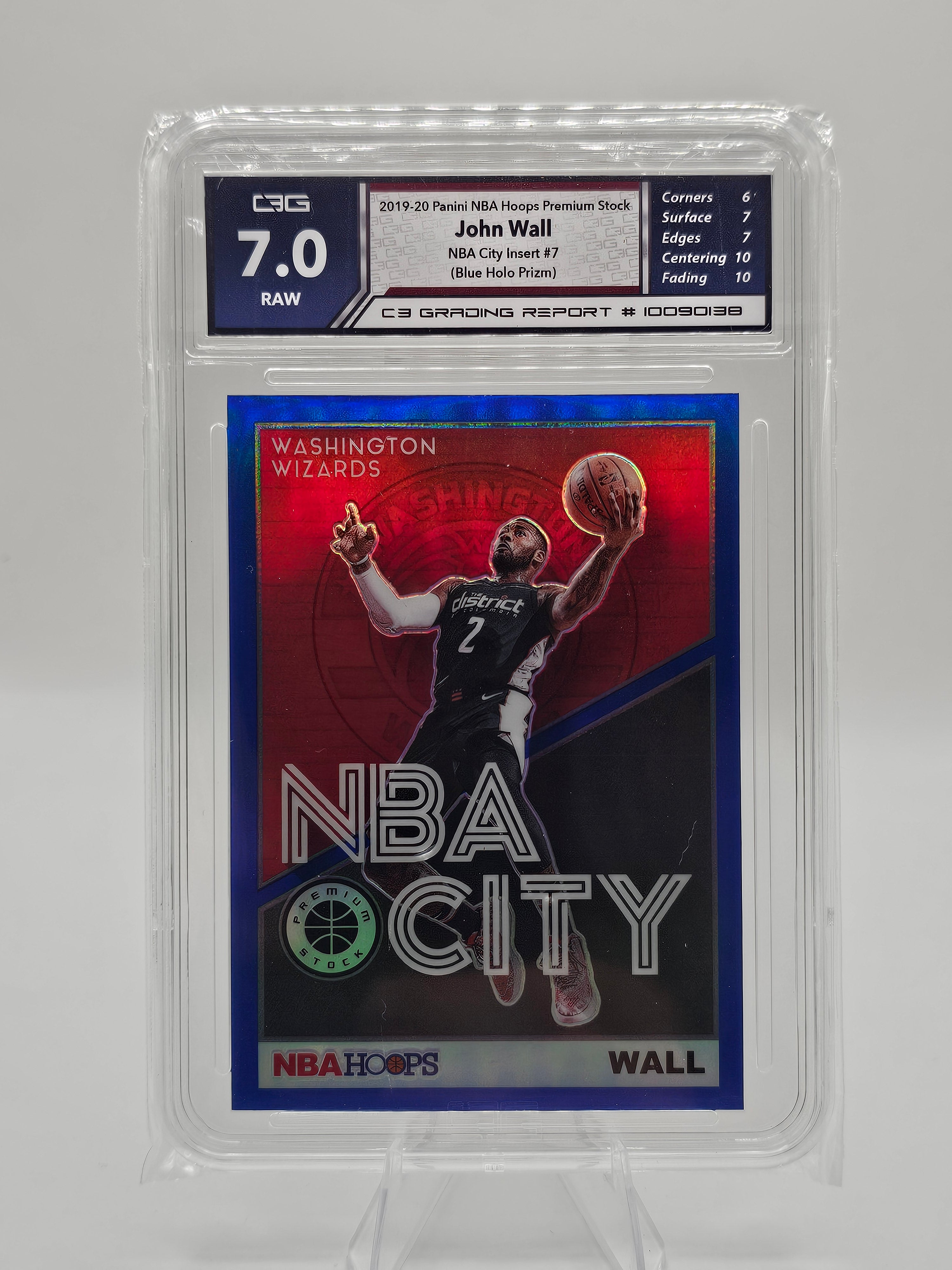 2019–20 Panini NBA Hoops Premium Stock NBA City #7 John Wall Blue Holo Prizm