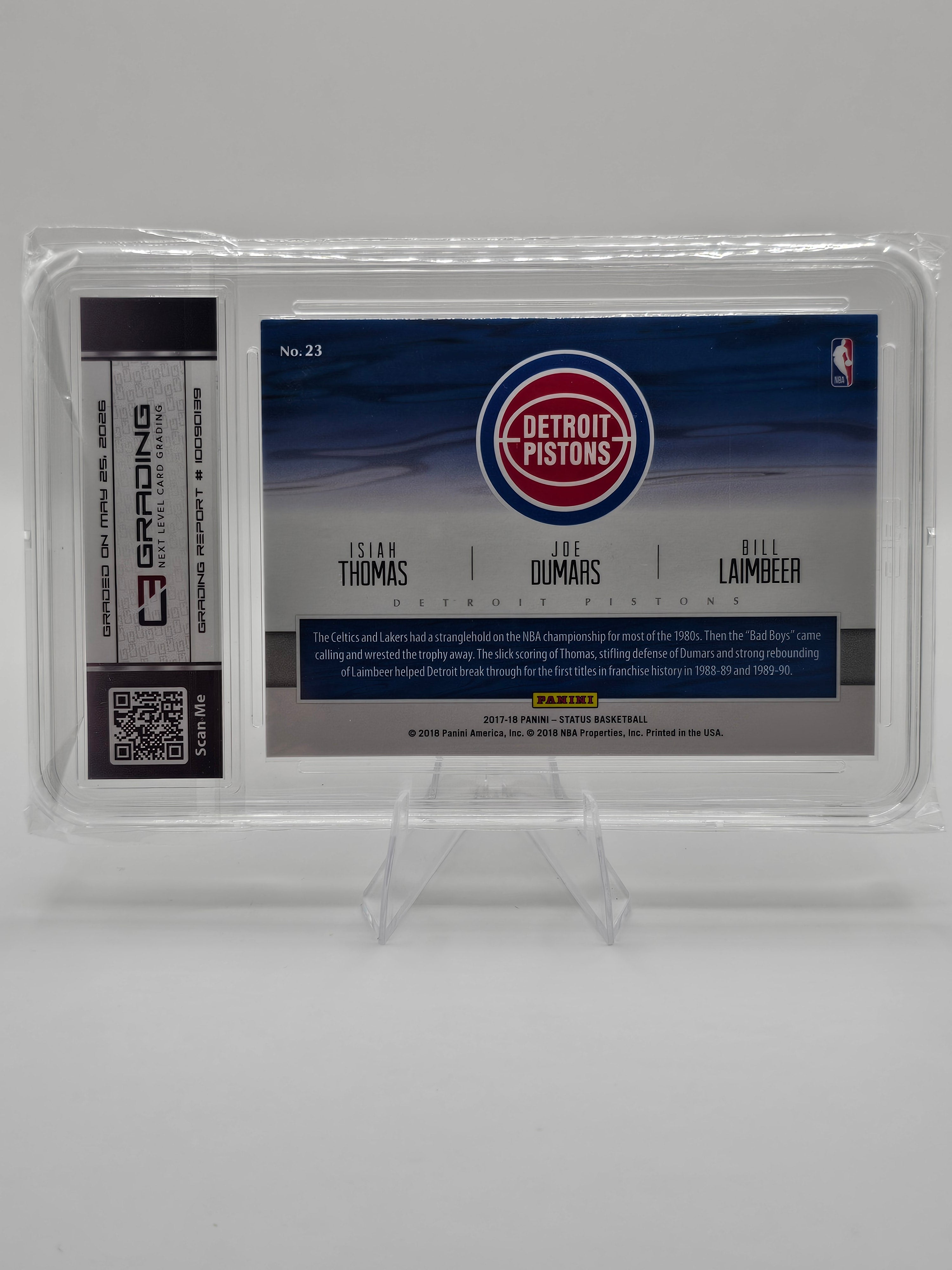2017–18 Panini Status Factions #23 Isiah Thomas Joe Dumars Bill Laimbeer