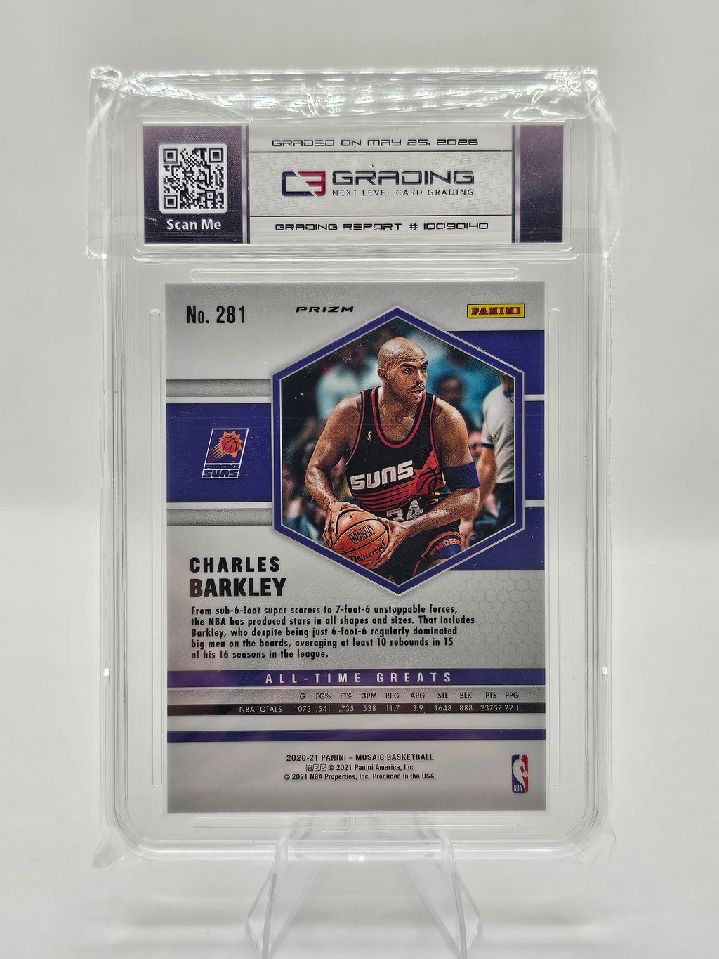 2020–21 Panini Mosaic Charles Barkley #281 Red Reactive Prizm C3 8.0 RAW+