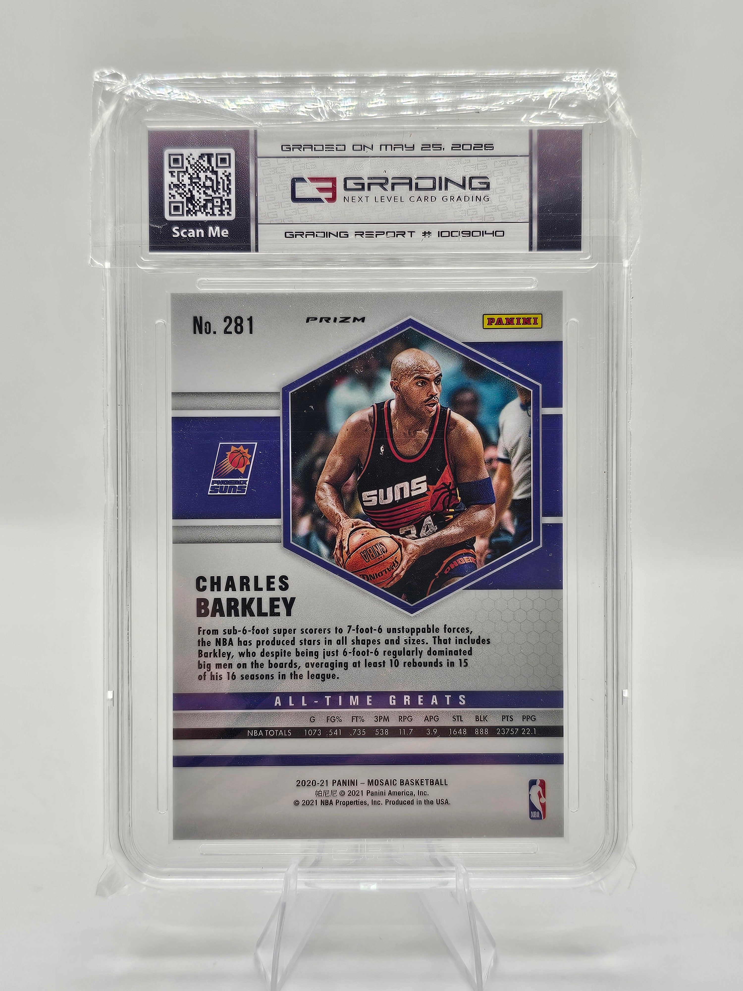 2020–21 Panini Mosaic Charles Barkley #281 Red Reactive Prizm C3 8.0 RAW+