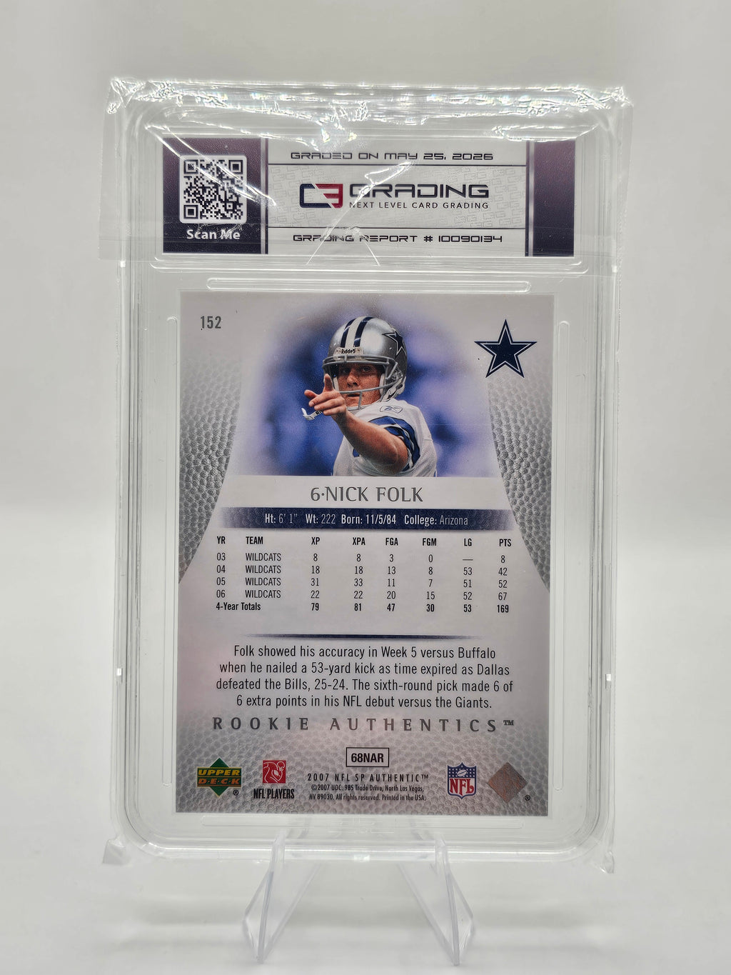 2007 Upper Deck SP Authentic Rookie Authentics #152 – Nick Folk