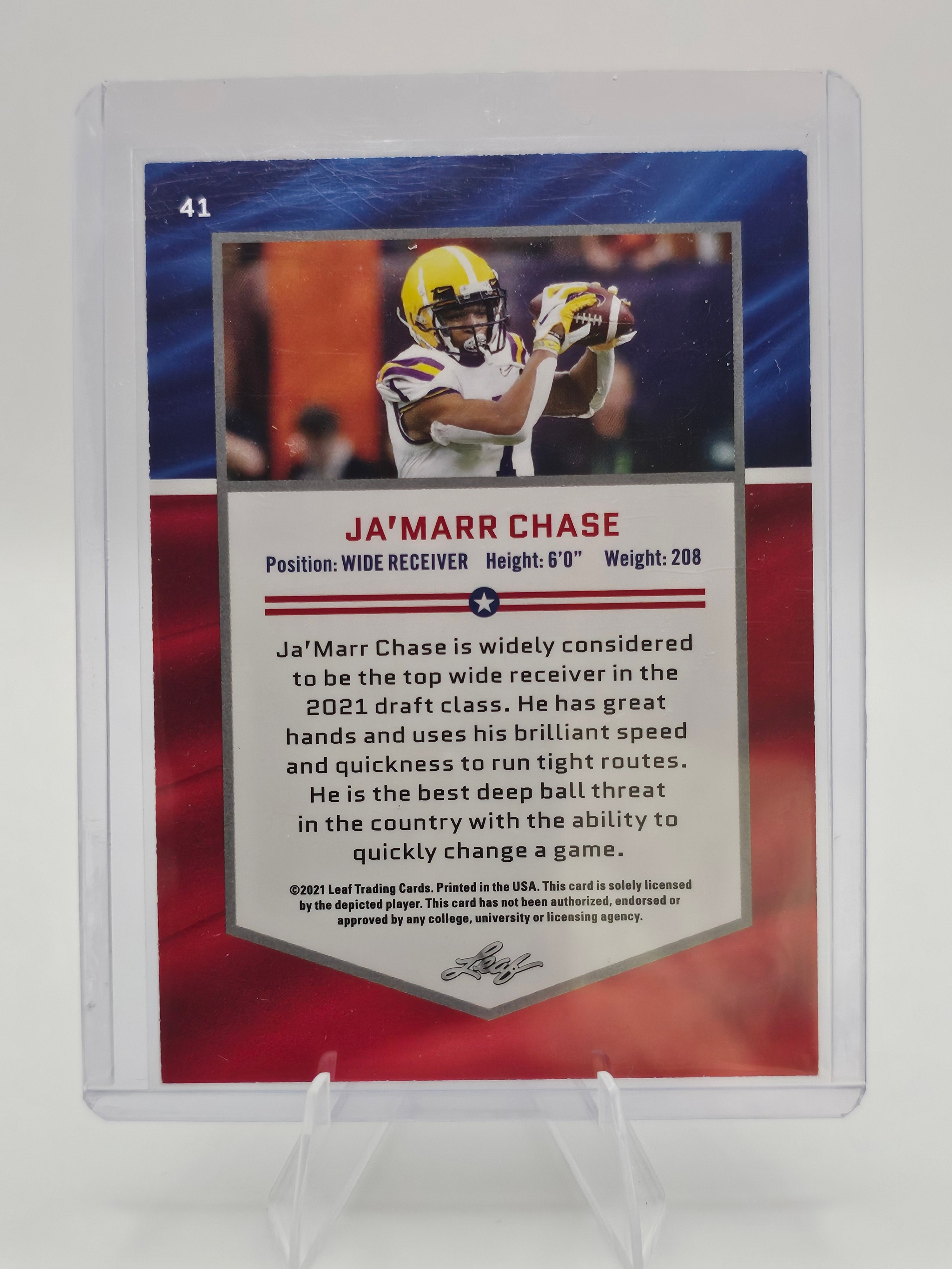 2021 Leaf 41 Draft All-American Ja'Marr Chase LSU Cincinnati Bengals