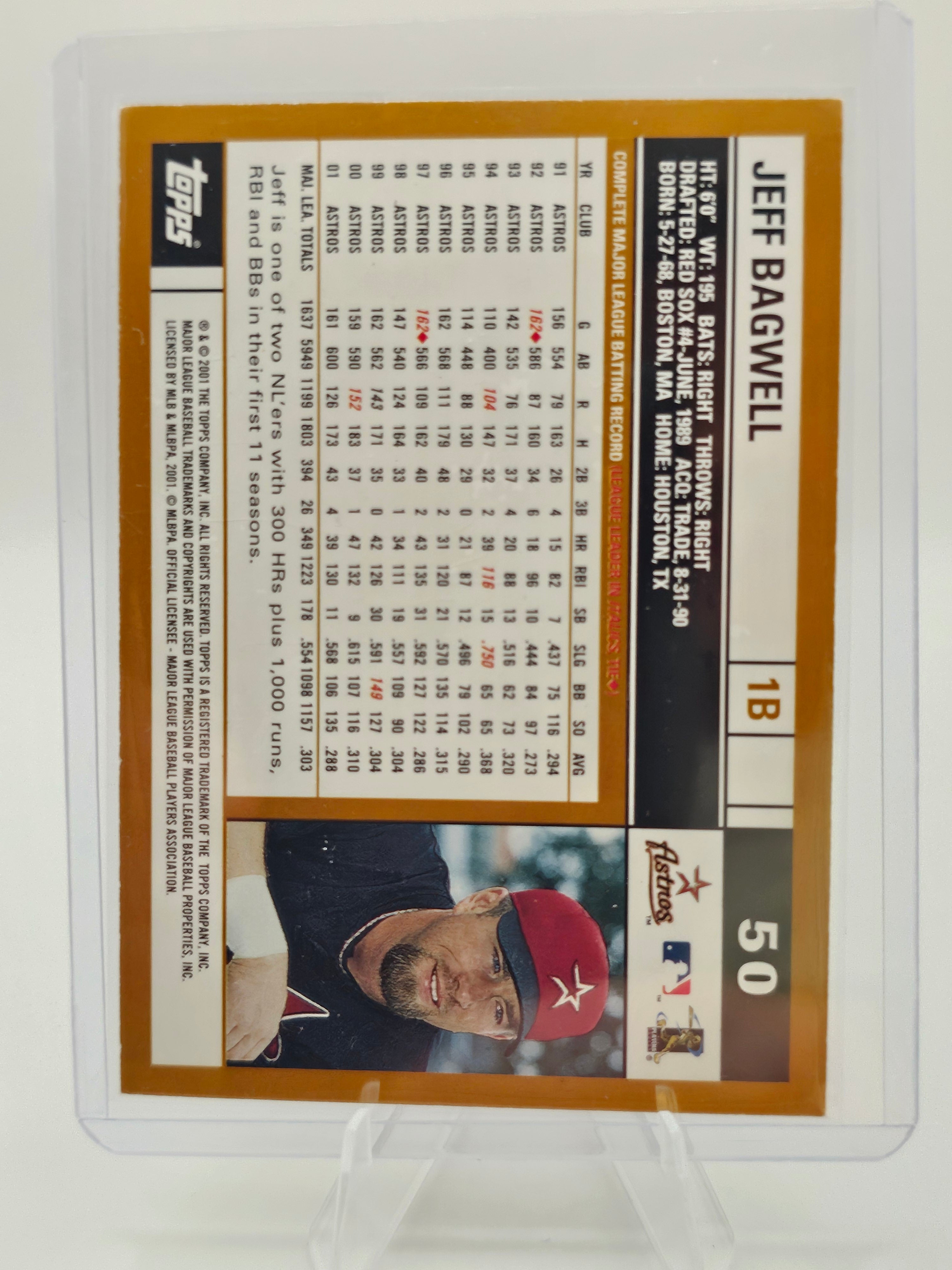 2002 Topps #50 Jeff Bagwell Houston Astros Hall of Fame Baseball Card