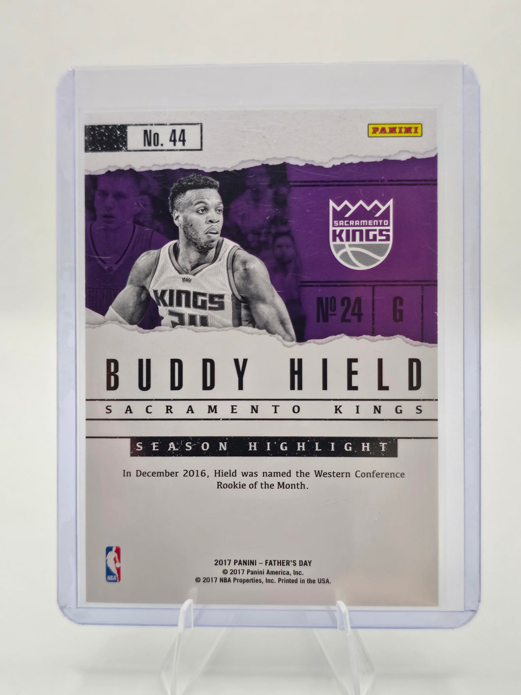 2017 Panini Father's Day #44 Buddy Hield RC 407/499 Sacramento Kings