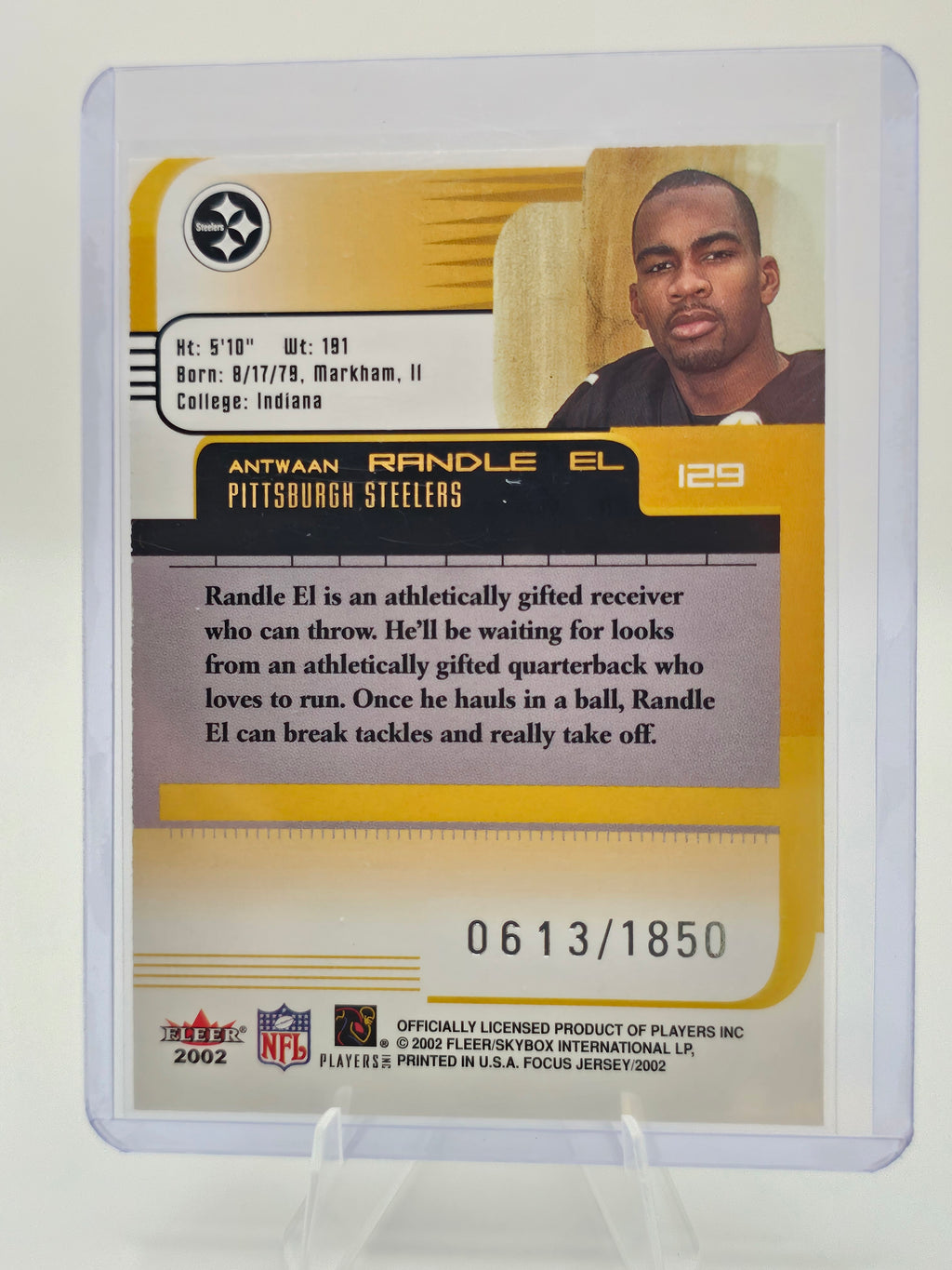 2002 Fleer Focus Jersey Edition #129 Antwaan Randle El #/1850
