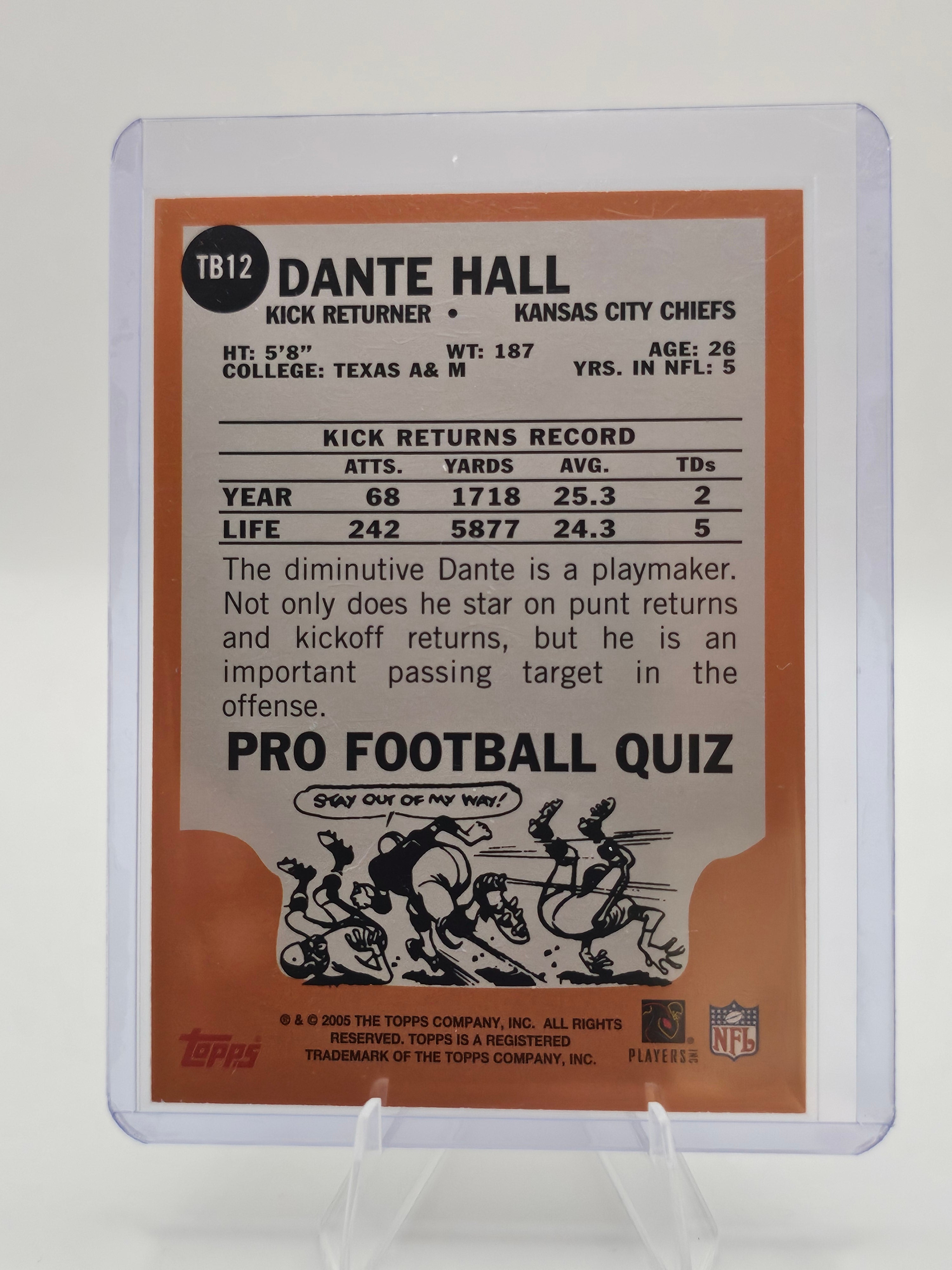 2005 Topps Football 50 Years Chiefs Chiefs TB12 Dante Hall Kansas City Chiefs