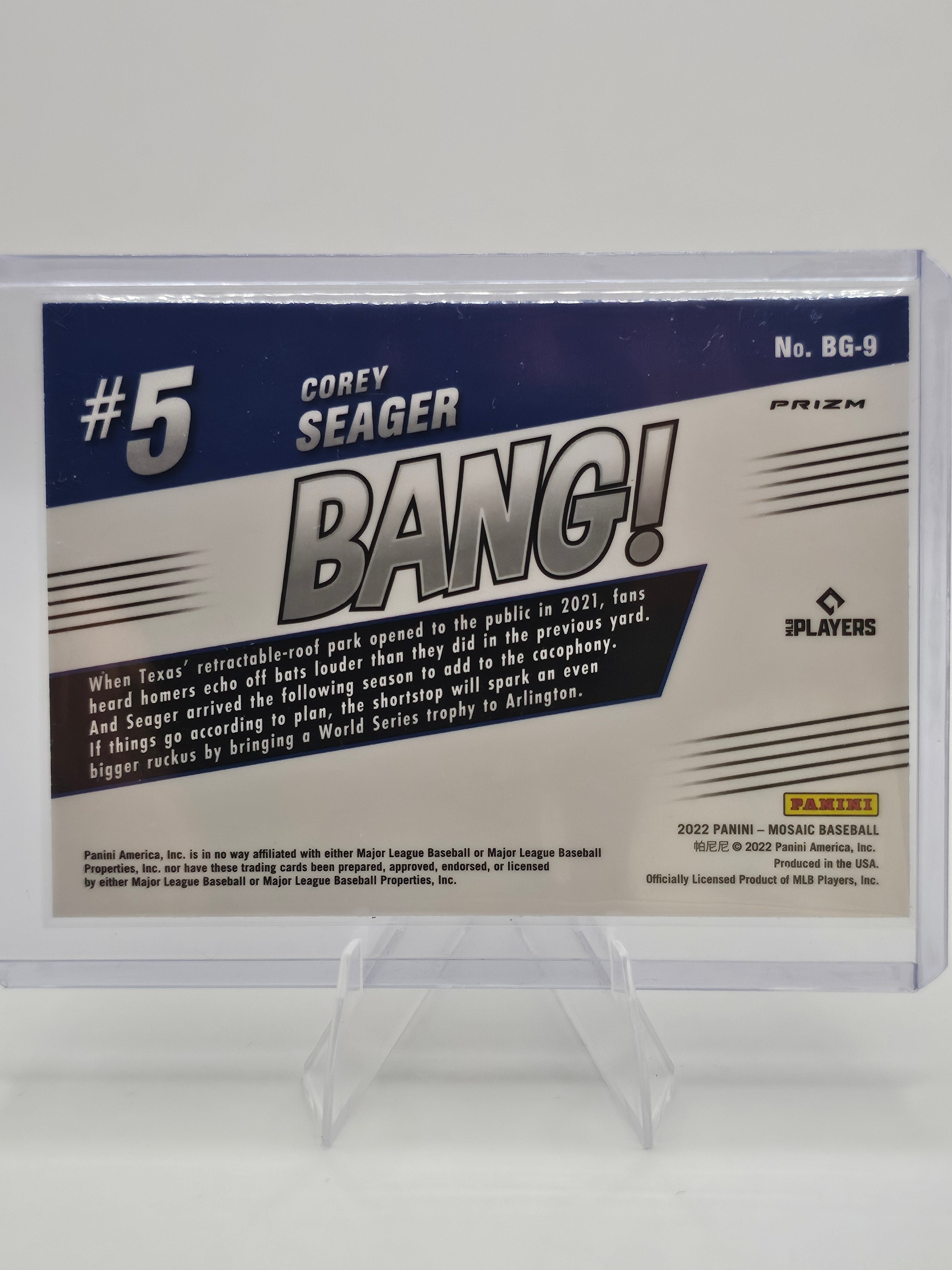 2022 Panini Mosaic Bang! Prizm BG-9 Corey Seager Texas Rangers
