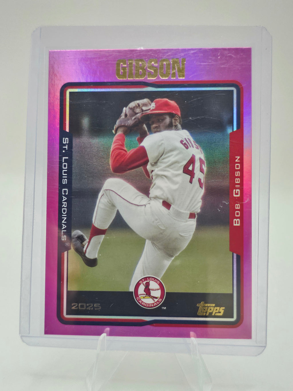 2025 Topps Archives #297 Bob Gibson Pink Foil St. Louis Cardinals