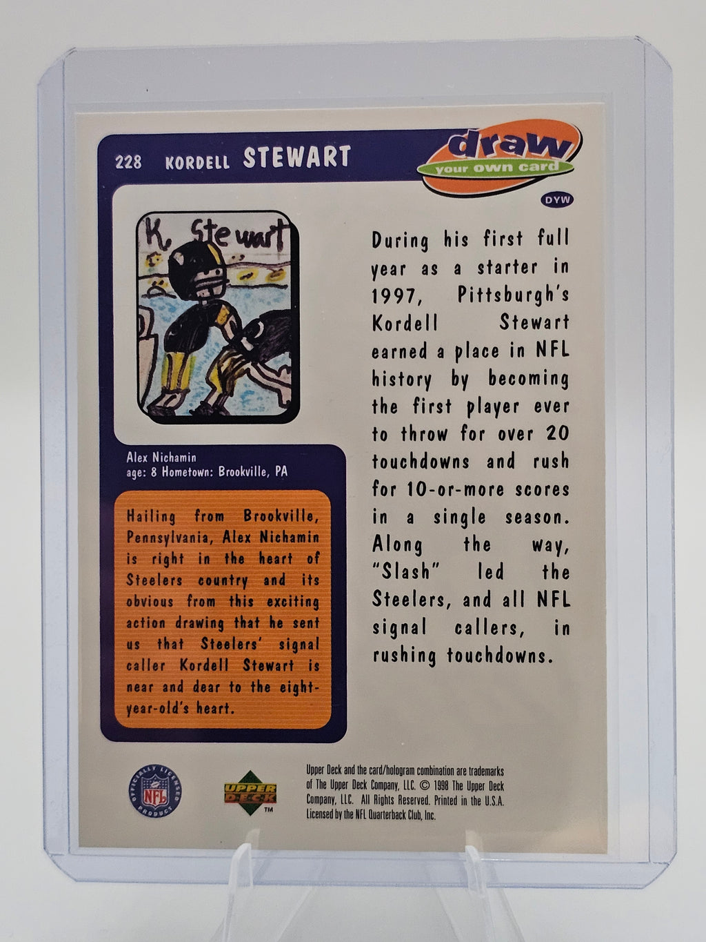 1998 Upper Deck Collector's Choice Draw Your Own Card #228 Kordell Stewart