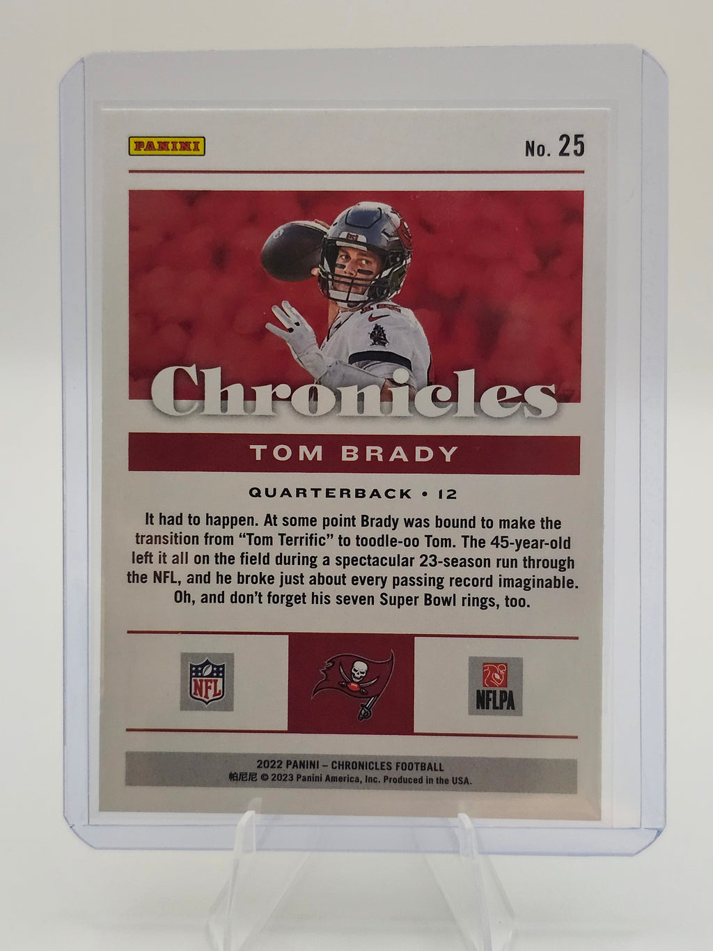 2022 Panini Chronicles Tom Brady #25 Tampa Bay Buccaneers GOAT NFL Legend