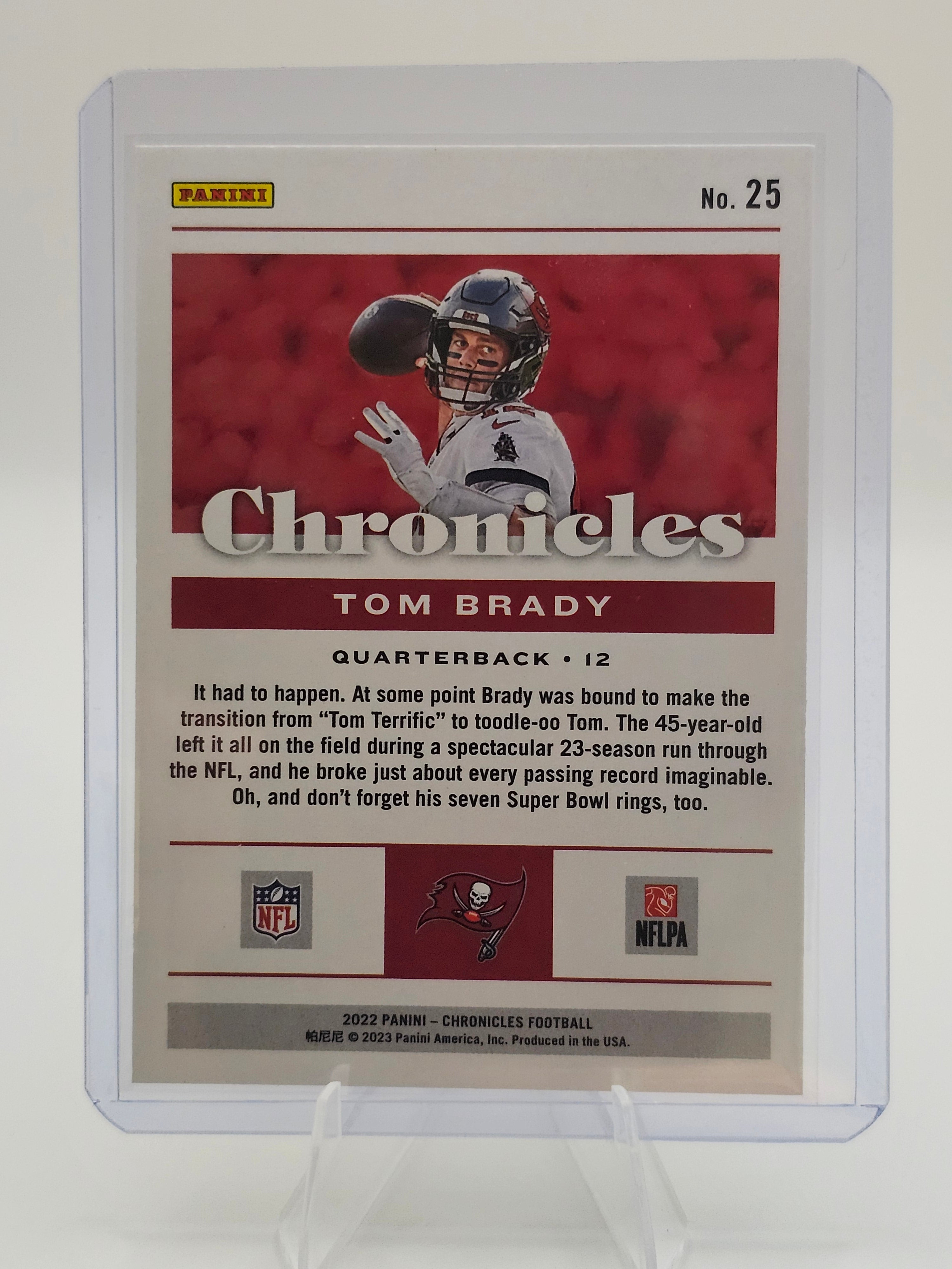 2022 Panini Chronicles Tom Brady #25 Tampa Bay Buccaneers GOAT NFL Legend
