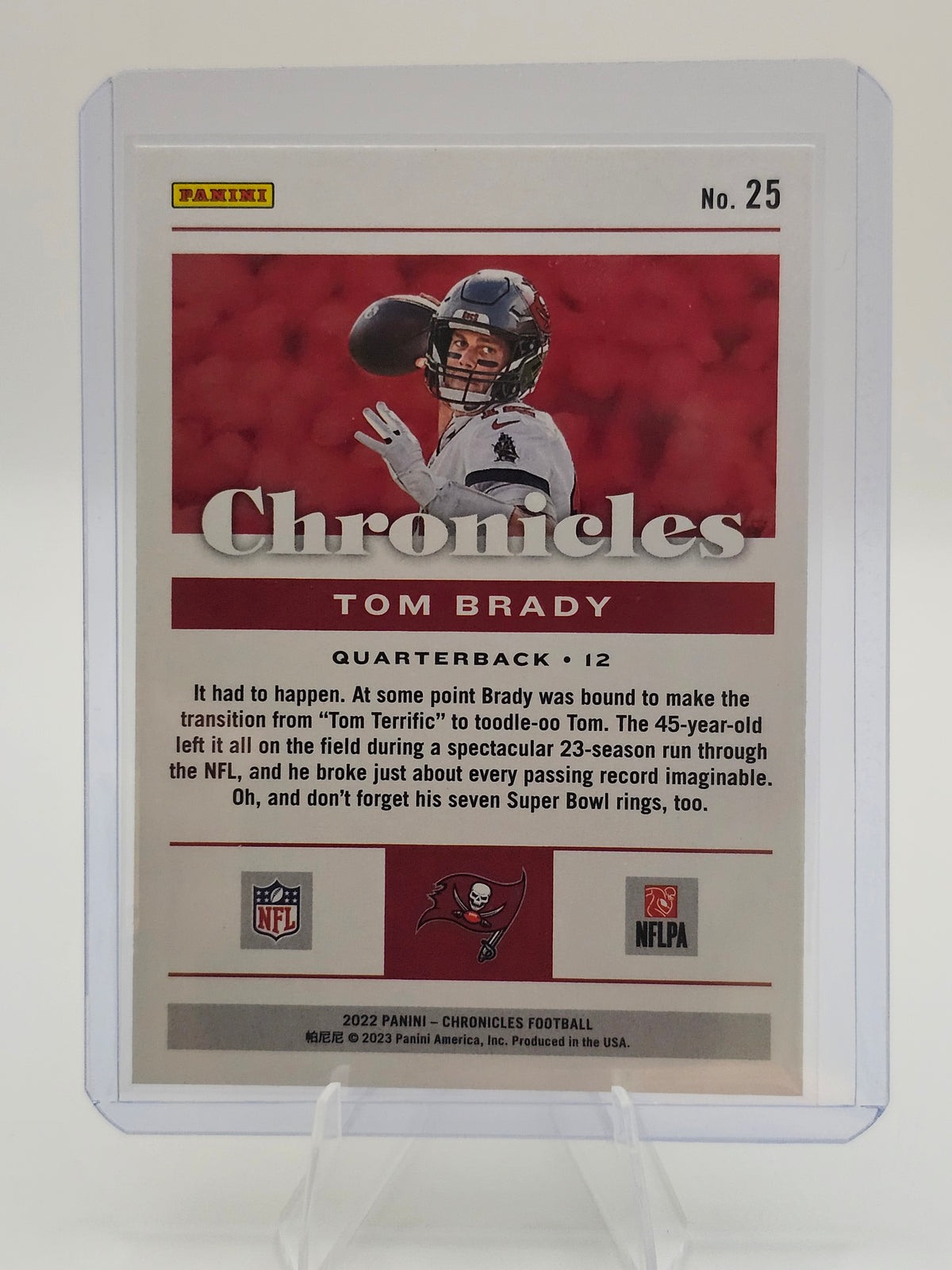 2022 Panini Chronicles Tom Brady #25 Tampa Bay Buccaneers GOAT NFL Legend