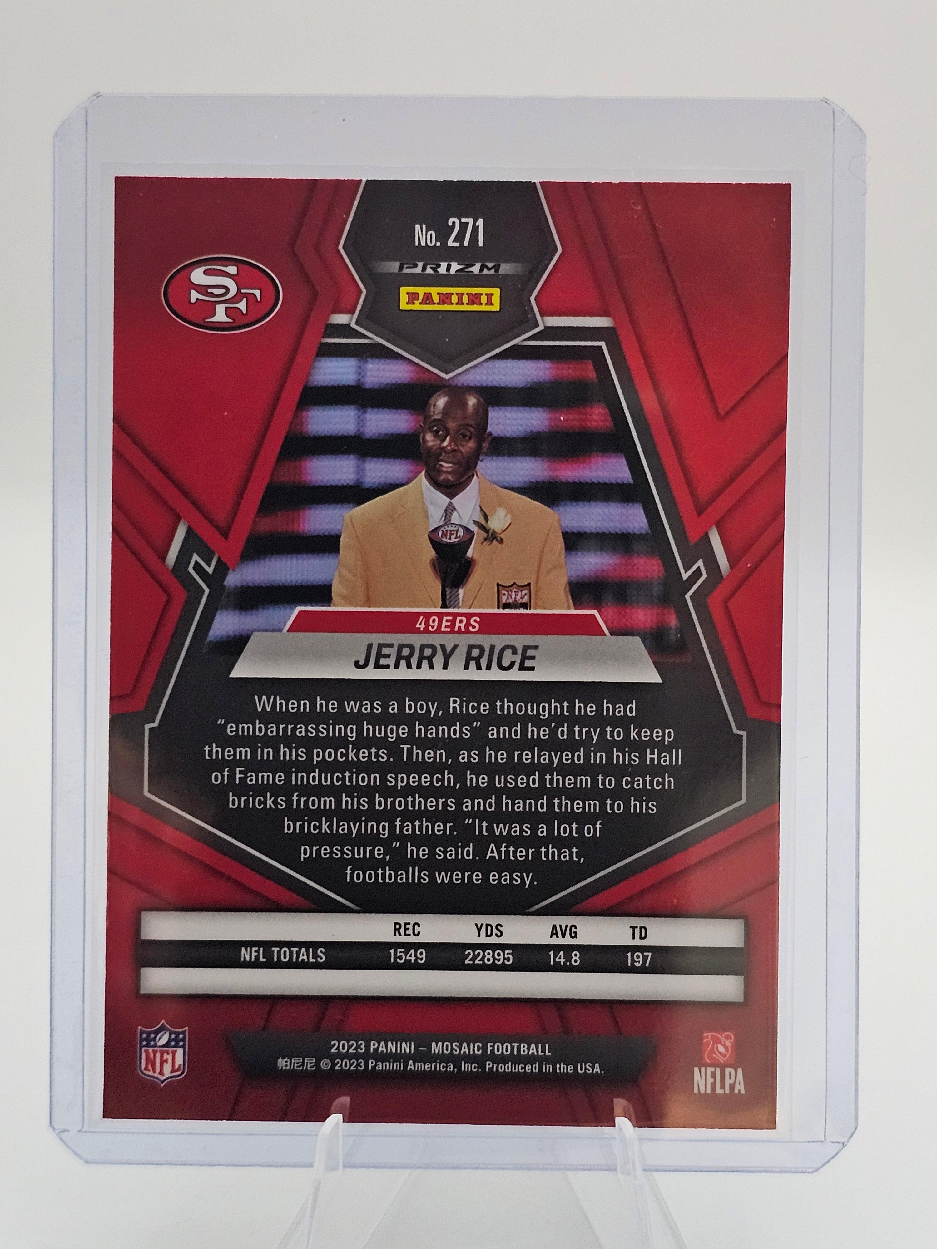 2023 Panini Mosaic Jerry Rice #271 Blue Mosaic Prizm San Francisco 49ers