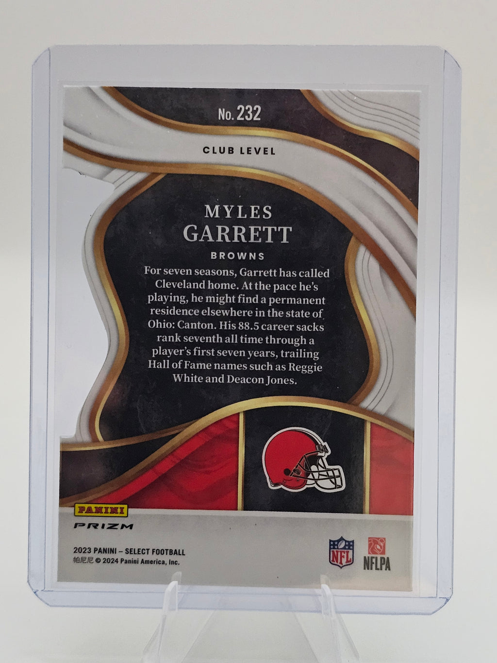 2023 Panini Select #232 Myles Garrett Club Level Silver Prizm Cleveland Browns