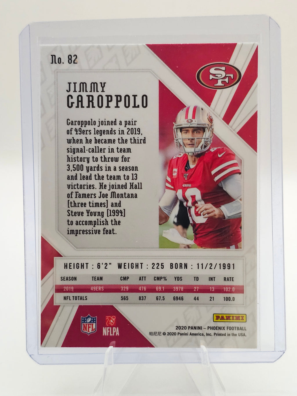 2020 Panini Phoenix Fire Burst #82 Jimmy Garoppolo Fanatics Exclusive 49ers