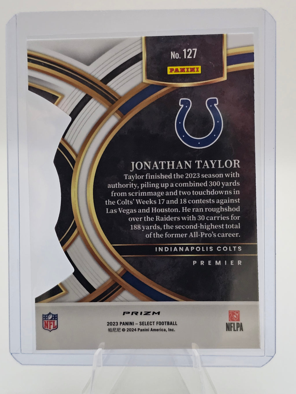 2023 Panini Select Black & Green Prizm Die-Cut #127 Jonathan Taylor