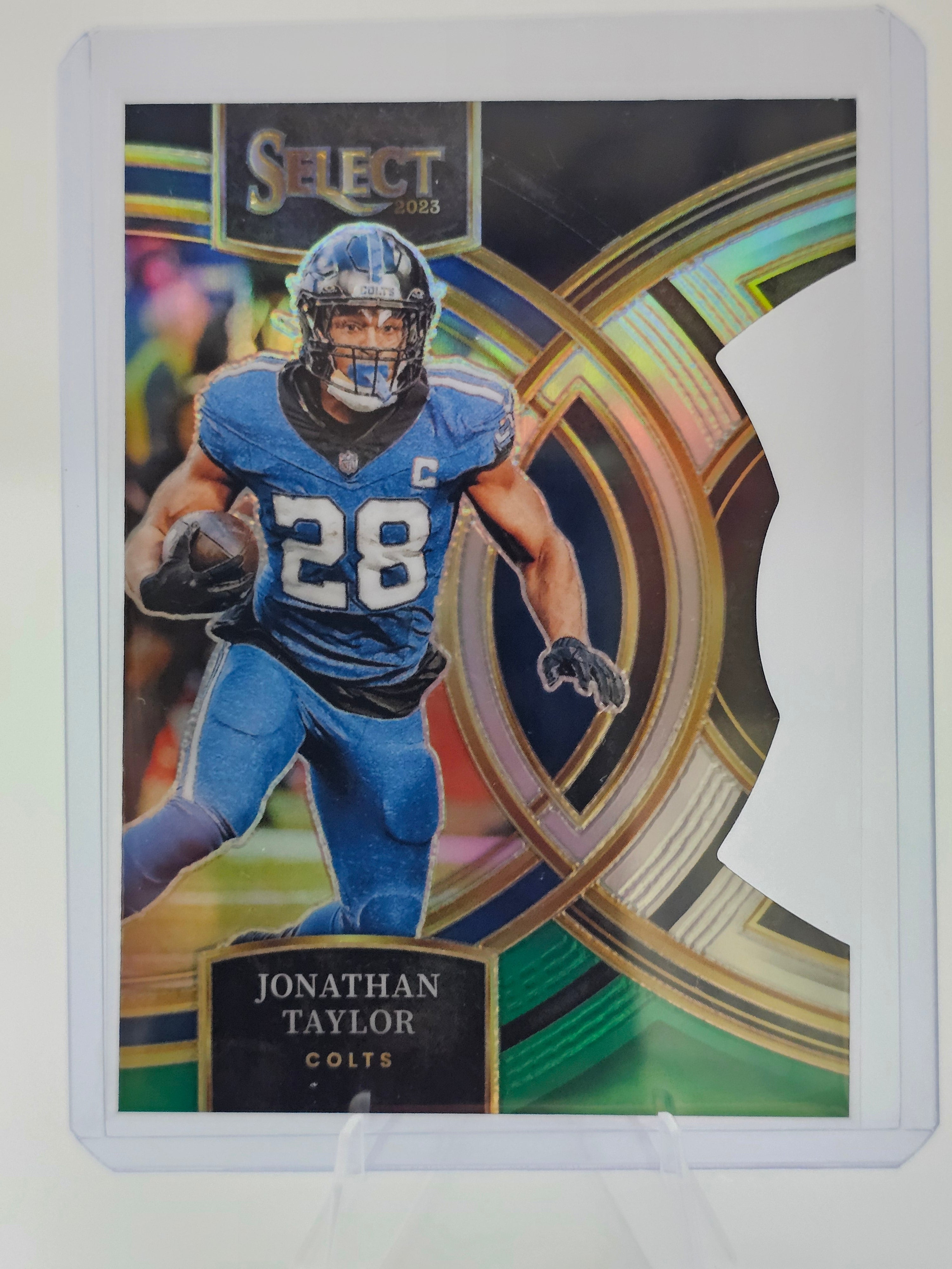 2023 Panini Select Black & Green Prizm Die-Cut #127 Jonathan Taylor