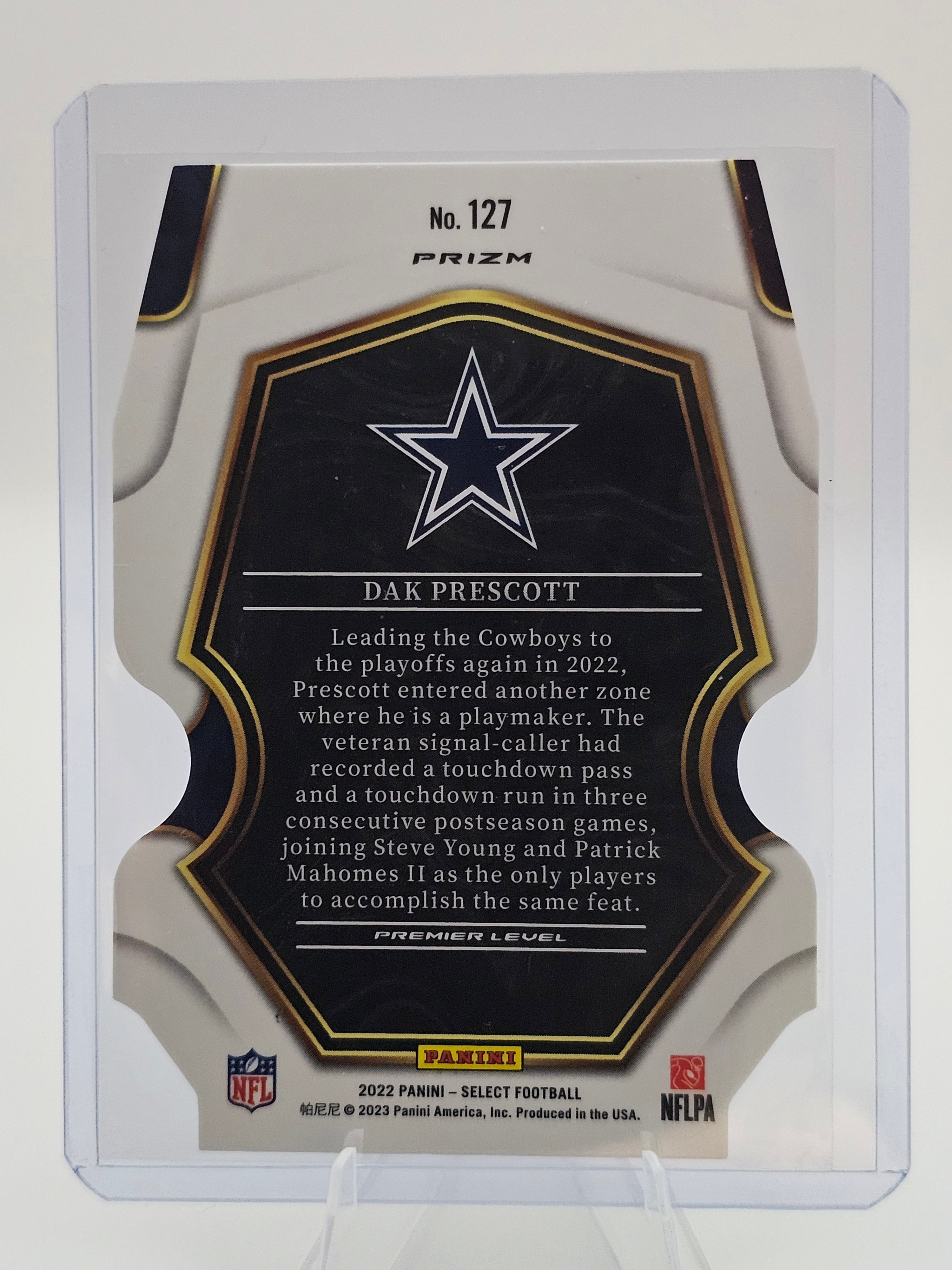 2022 Panini Select Premier Level Silver Prizm Die-Cut #127 Dak Prescott