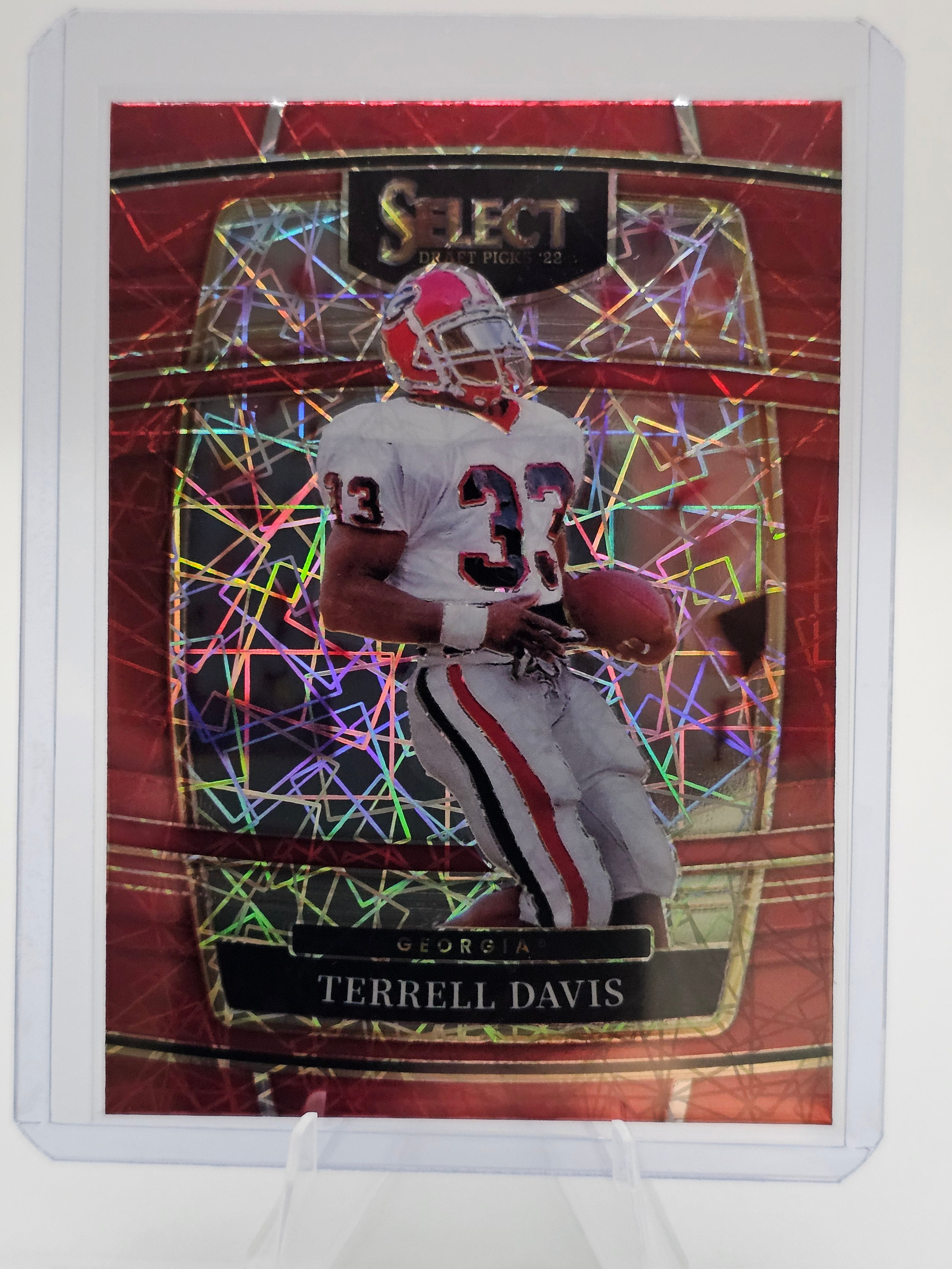 2022 Panini Select Draft Picks Concourse Red Lazer Prizm #57 Terrell Davis