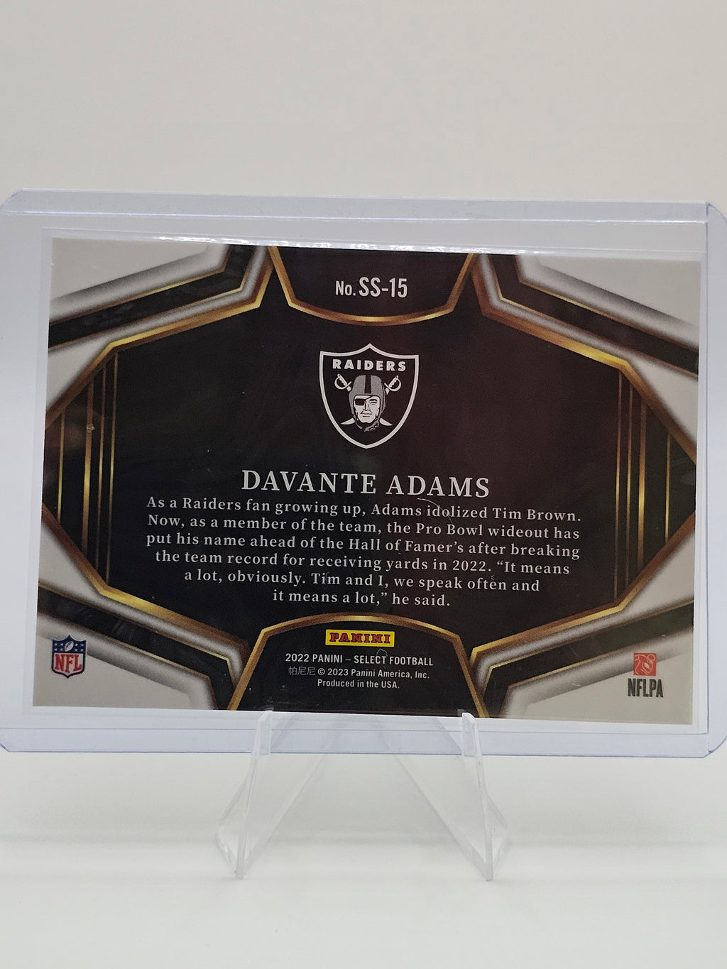 2022 Panini Select Snapshots #SS-15 Davante Adams Las Vegas Raiders