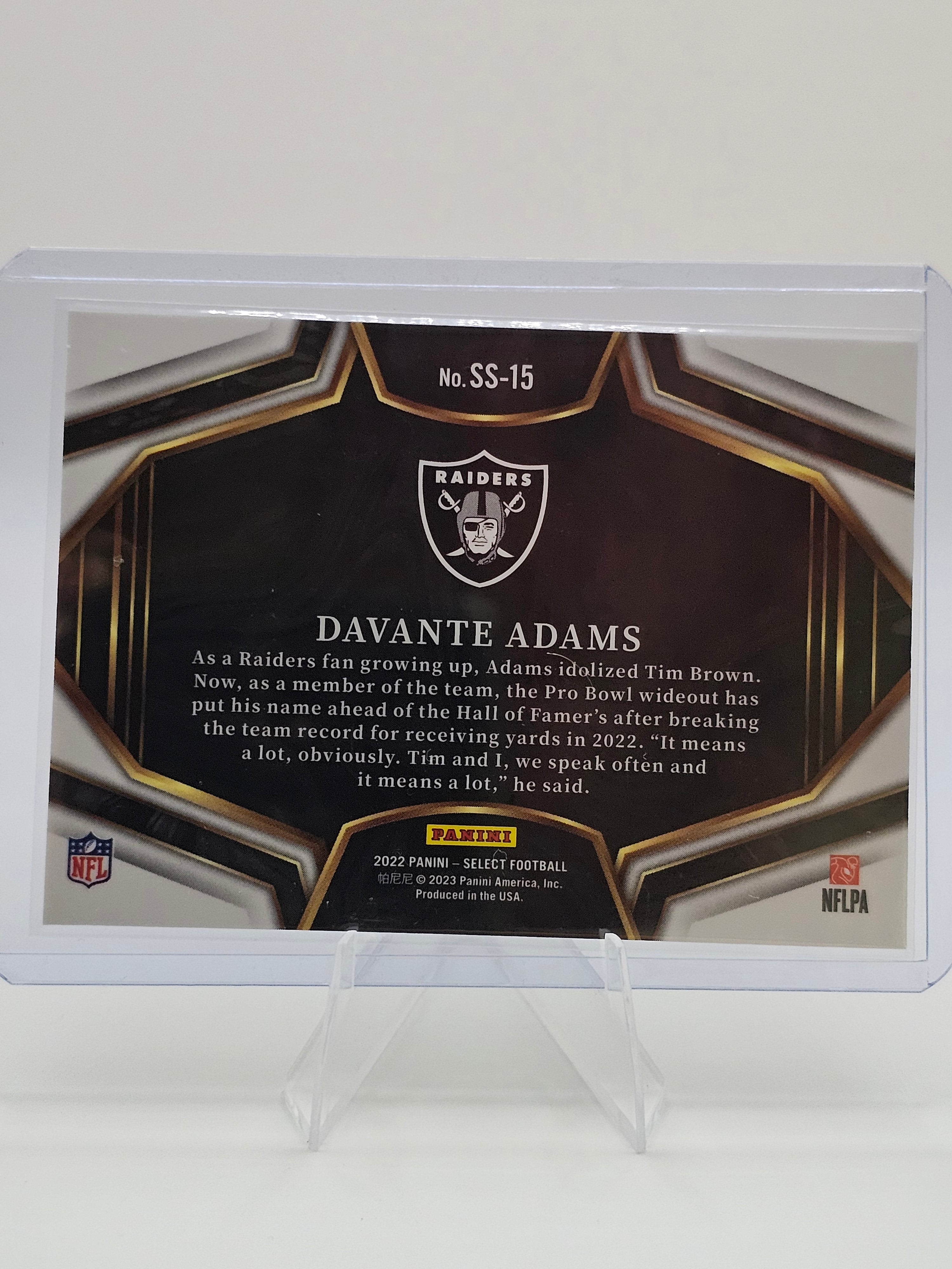 2022 Panini Select Snapshots #SS-15 Davante Adams Las Vegas Raiders