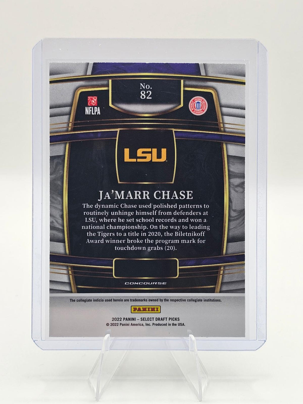 2022 Panini Select Draft Picks #82 Ja’Marr Chase Blue Prizm