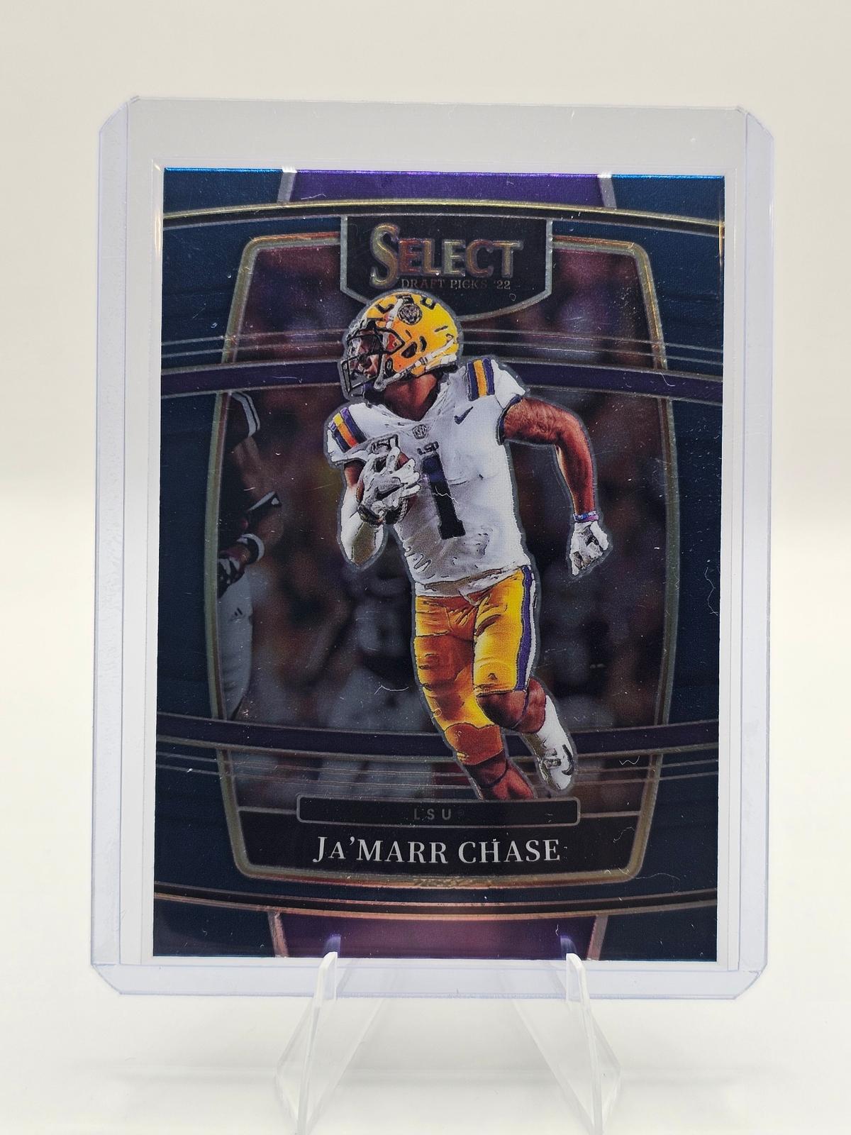 2022 Panini Select Draft Picks #82 Ja’Marr Chase Blue Prizm