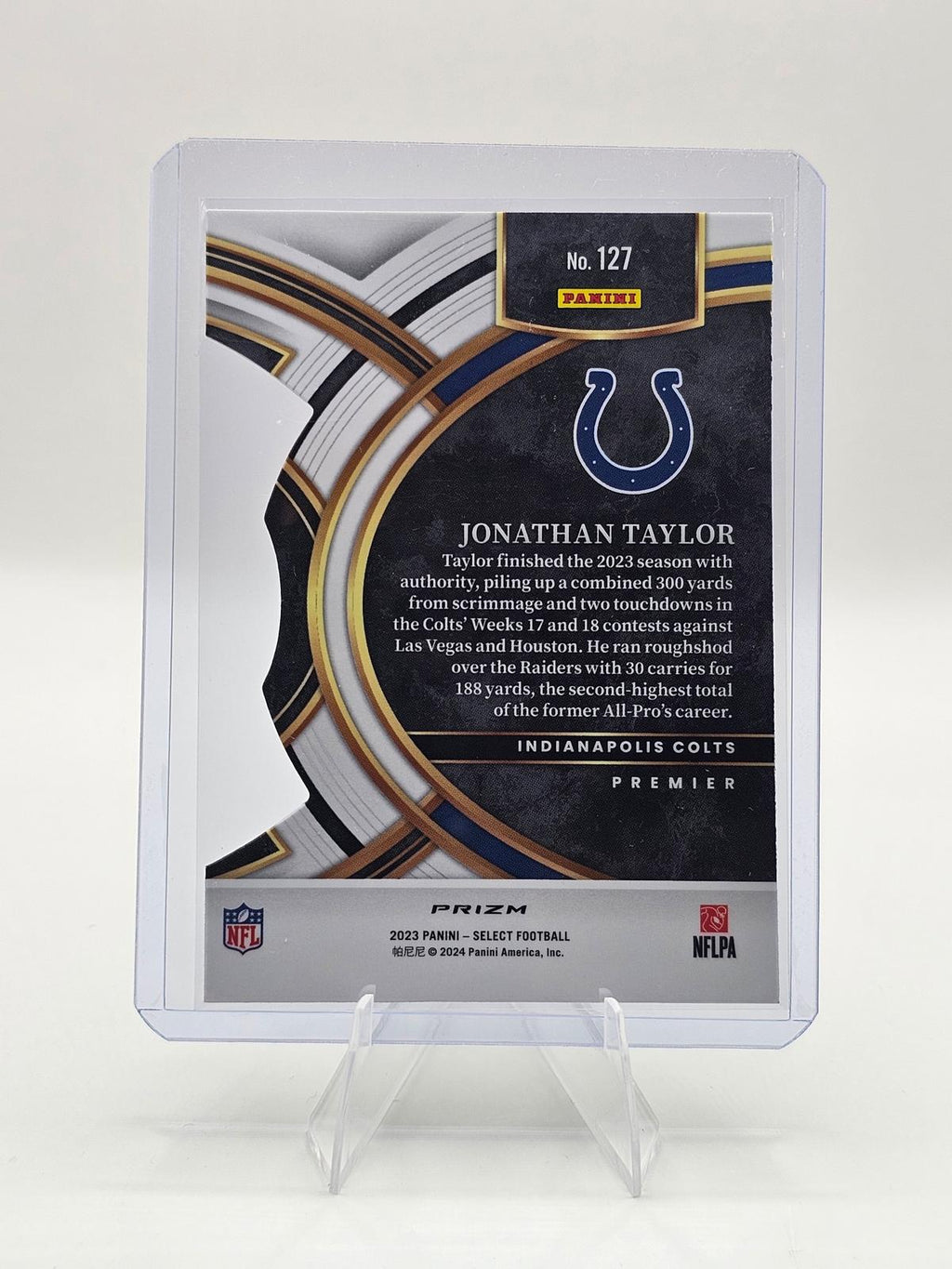 2023 Panini Select #127 Jonathan Taylor Black & Green Prizm Die-Cut
