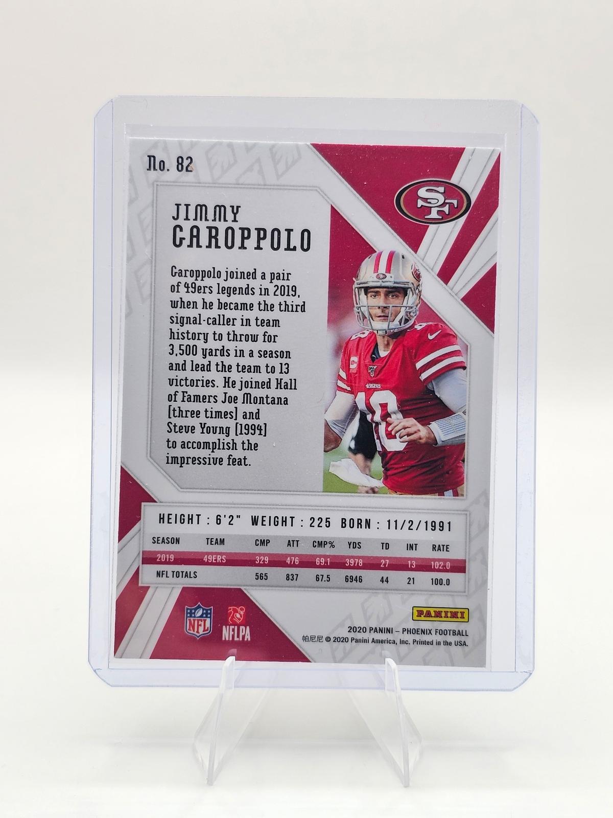2020 Panini Phoenix #82 Jimmy Garoppolo Fire Burst