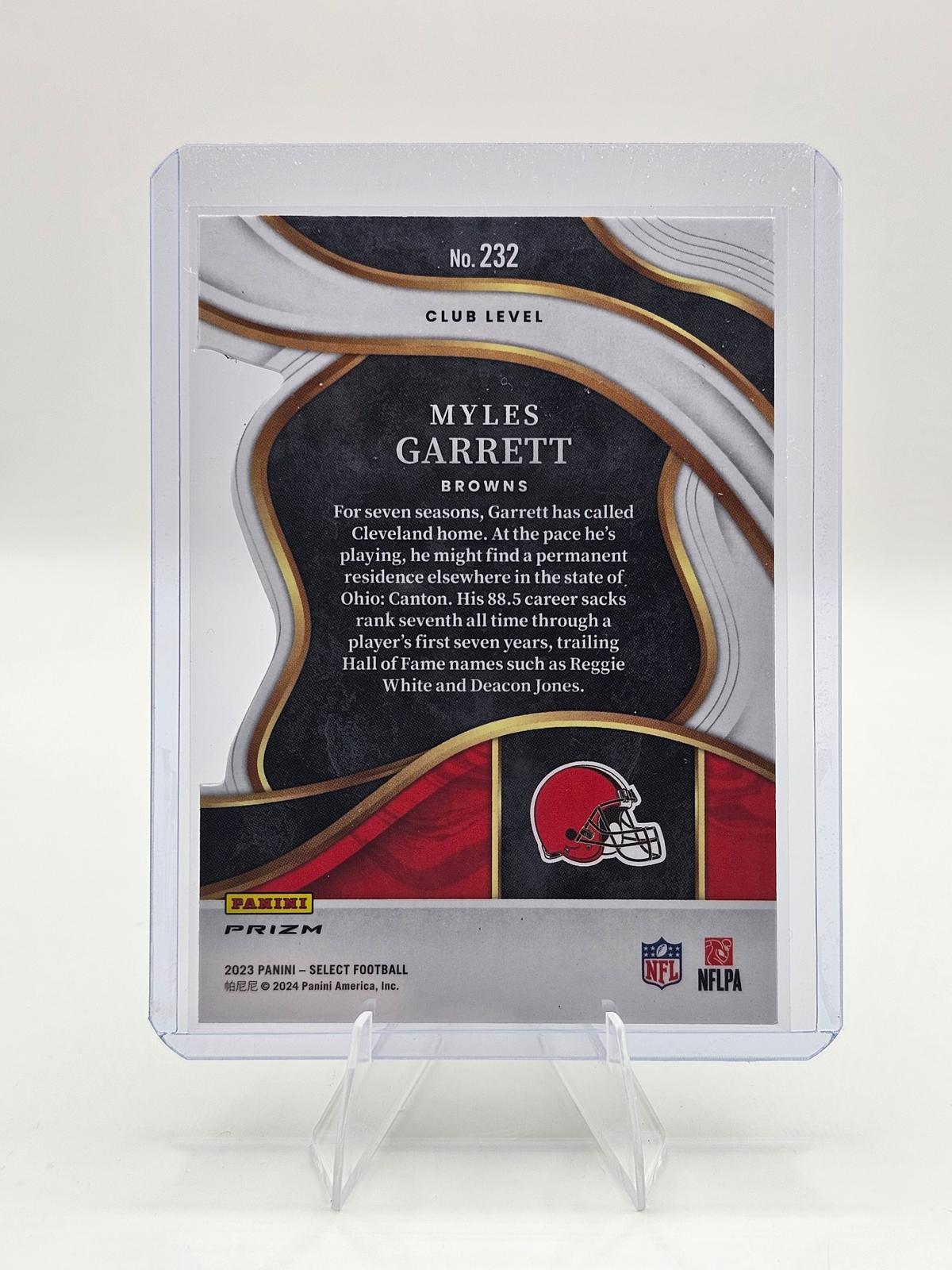 2023 Panini Select #232 Myles Garrett Club Level Silver Prizm