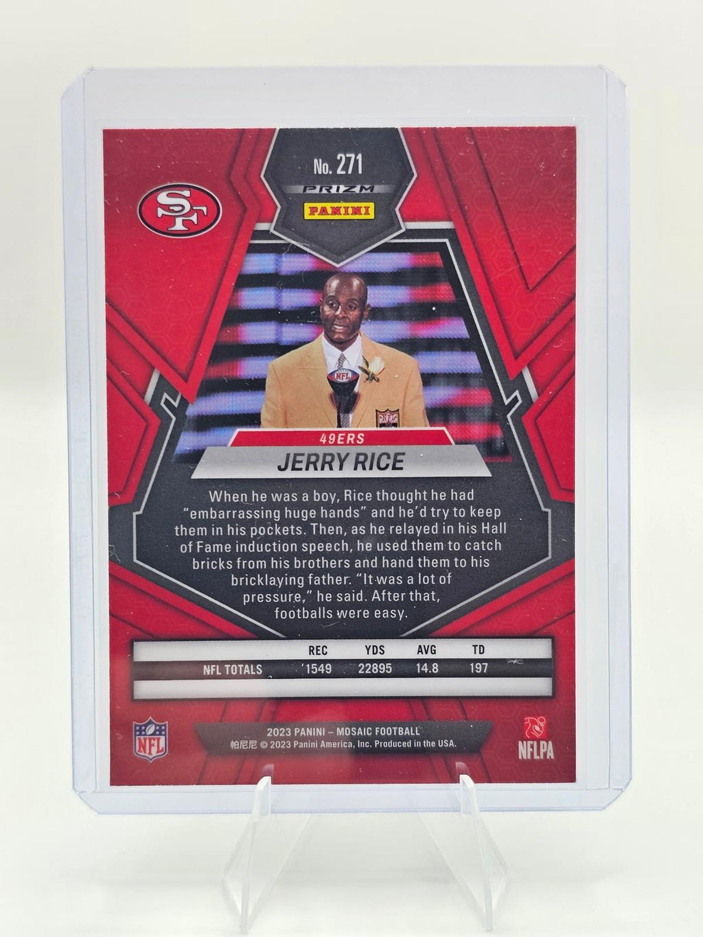 2023 Panini Mosaic #271 Jerry Rice Reactive Blue Mosaic