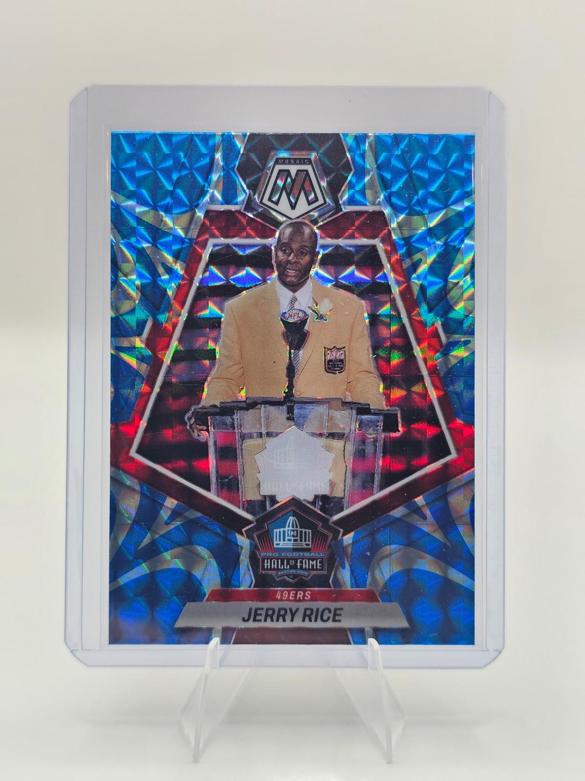2023 Panini Mosaic #271 Jerry Rice Reactive Blue Mosaic
