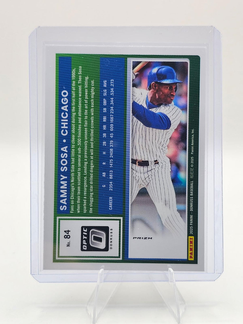 2025 Panini Donruss Optic #84 Sammy Sosa Orange Velocity Prizm